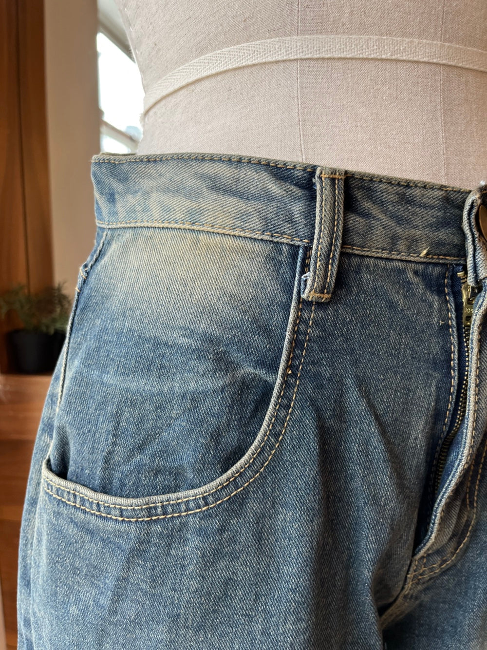Washed Out Denim Bermuda Shorts