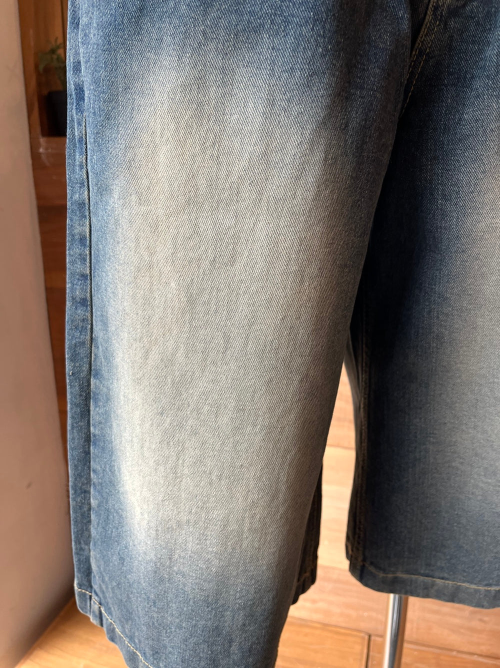 Washed Out Denim Bermuda Shorts