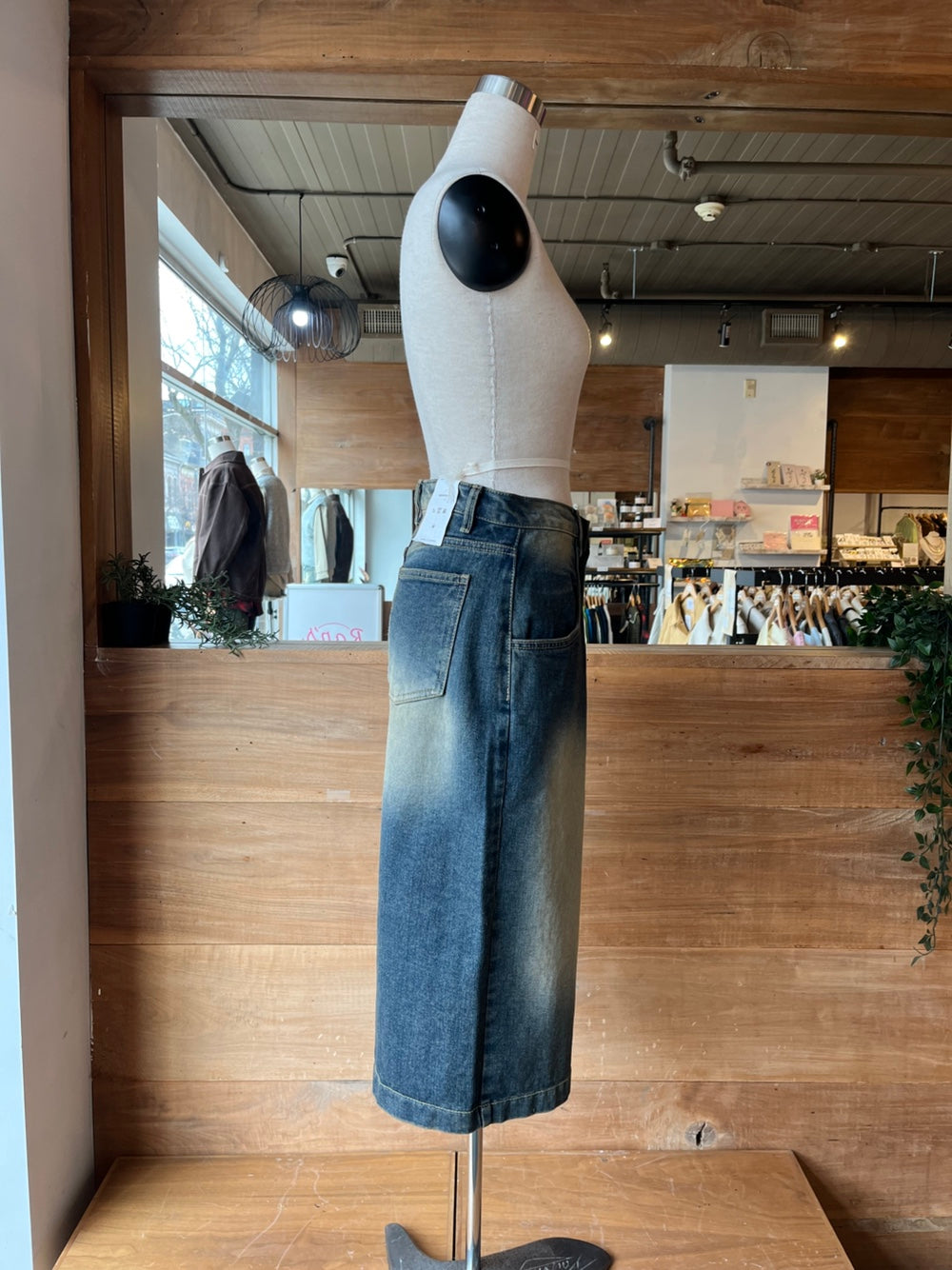 Washed Out Denim Bermuda Shorts