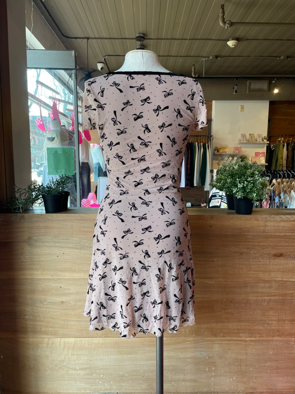 Velvet Piping V-Neck Dress