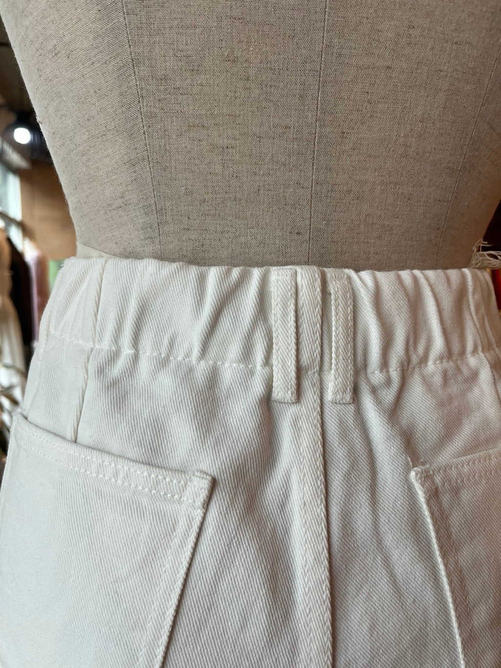 Distressed White Jeans