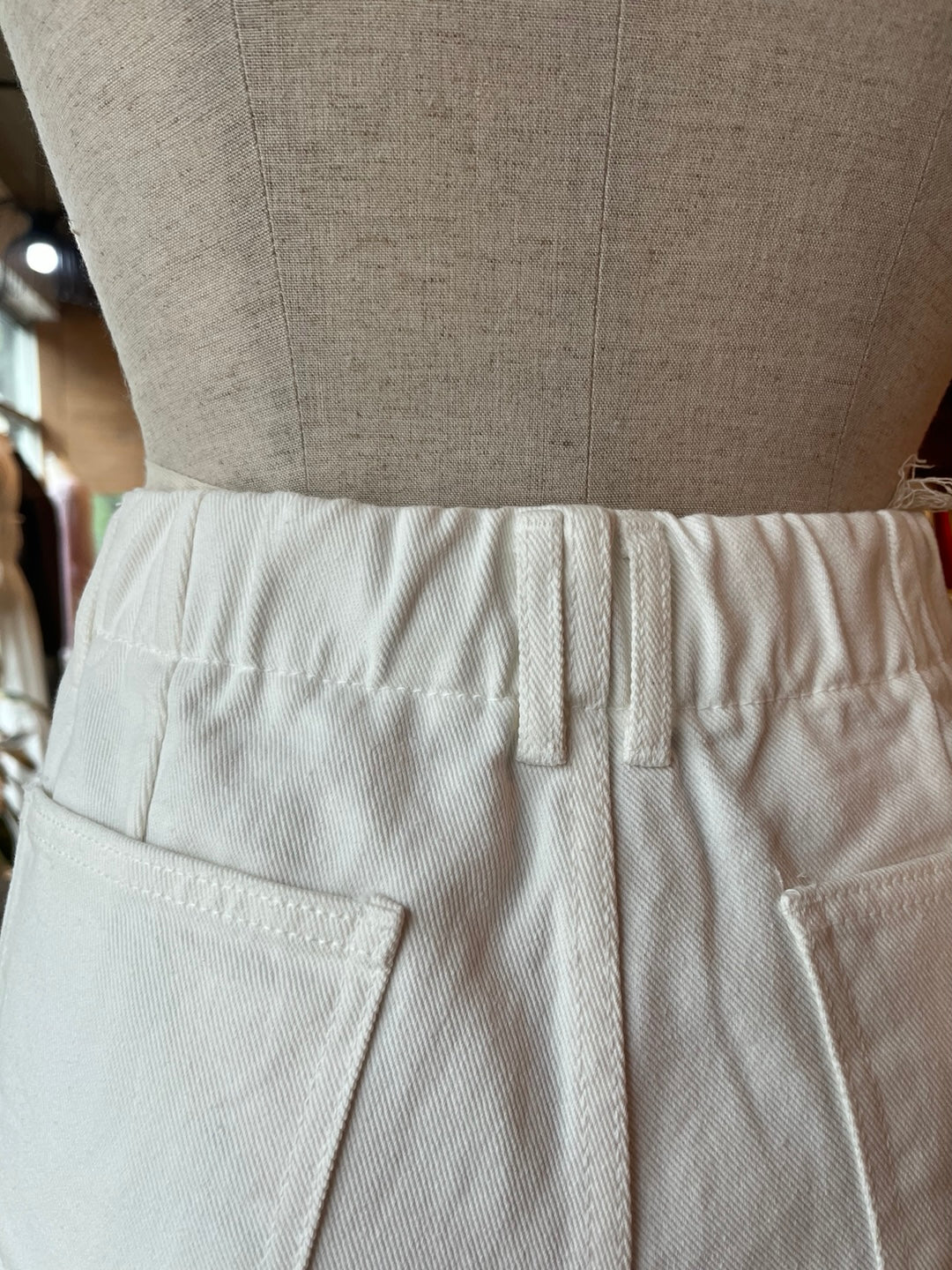 Distressed White Jeans