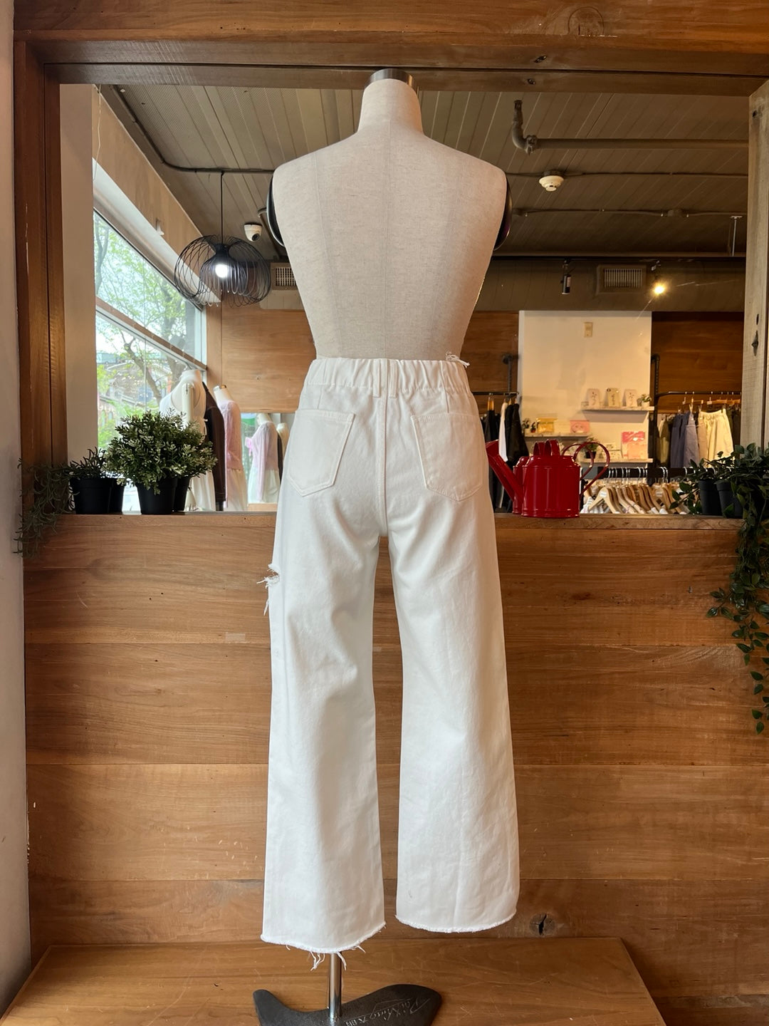 Distressed White Jeans
