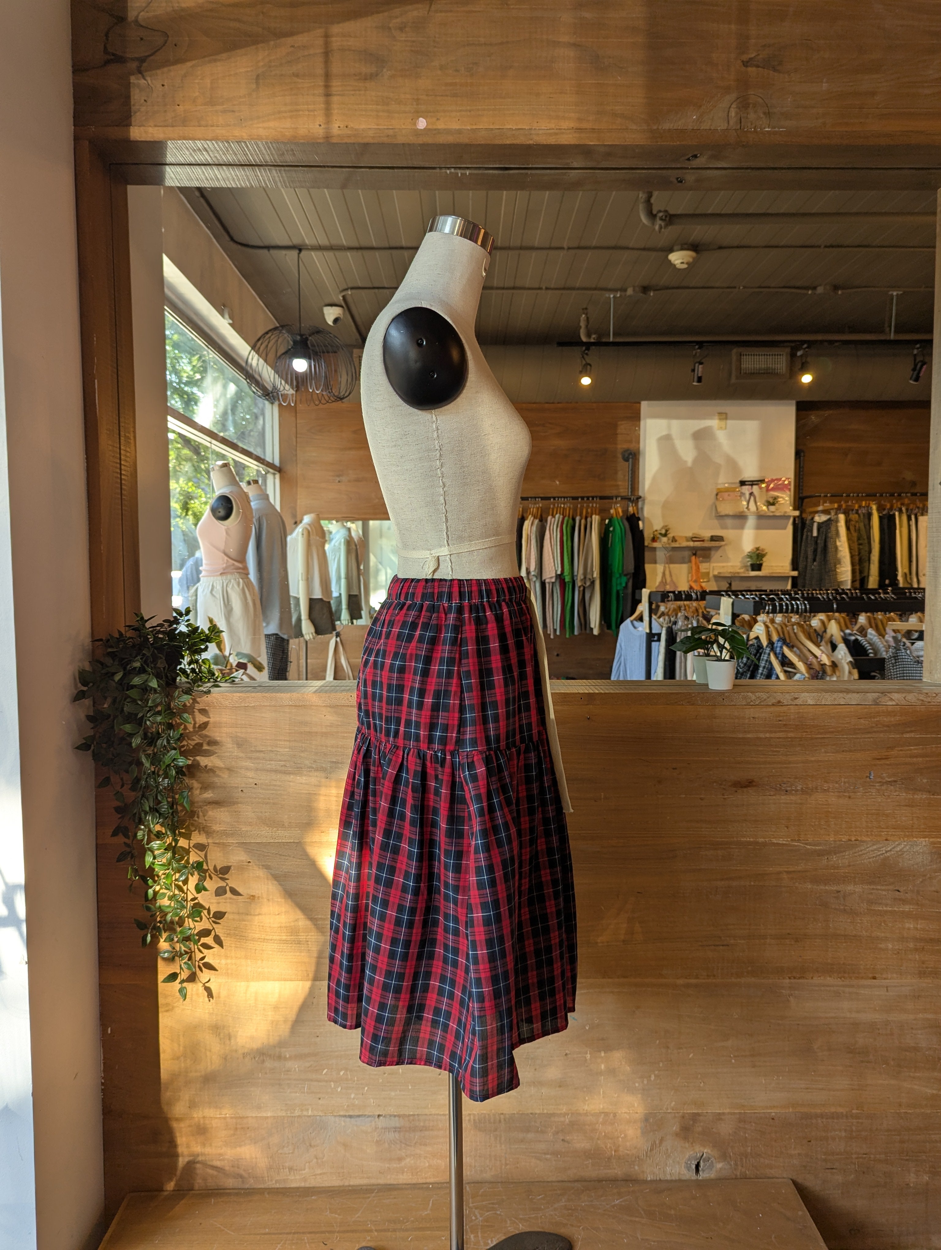 Plaid Midi Skirt