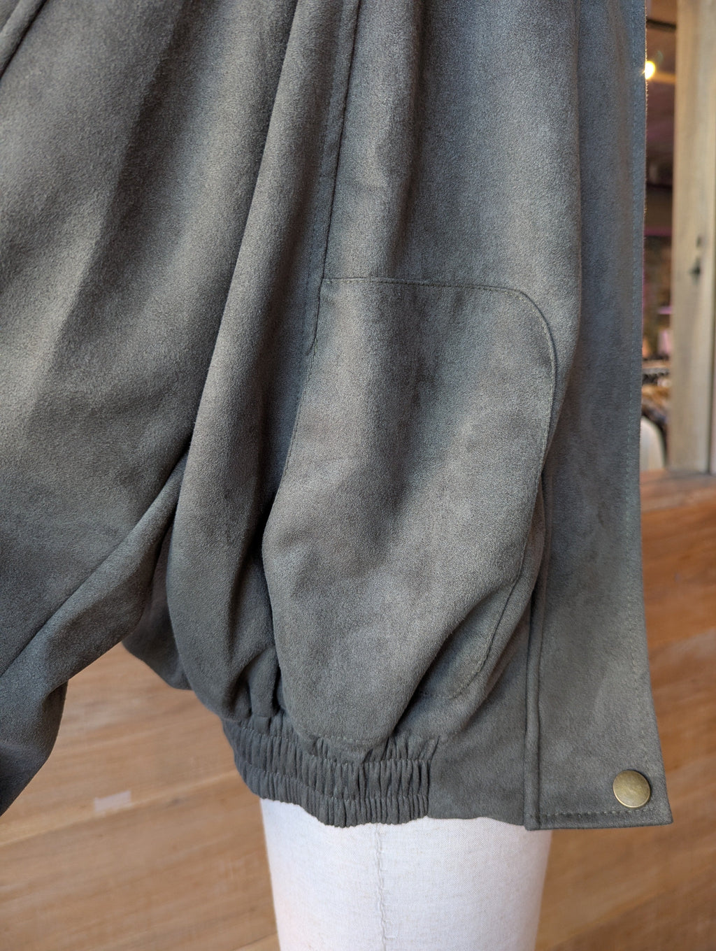 Vegan Suede Bomber Jacket