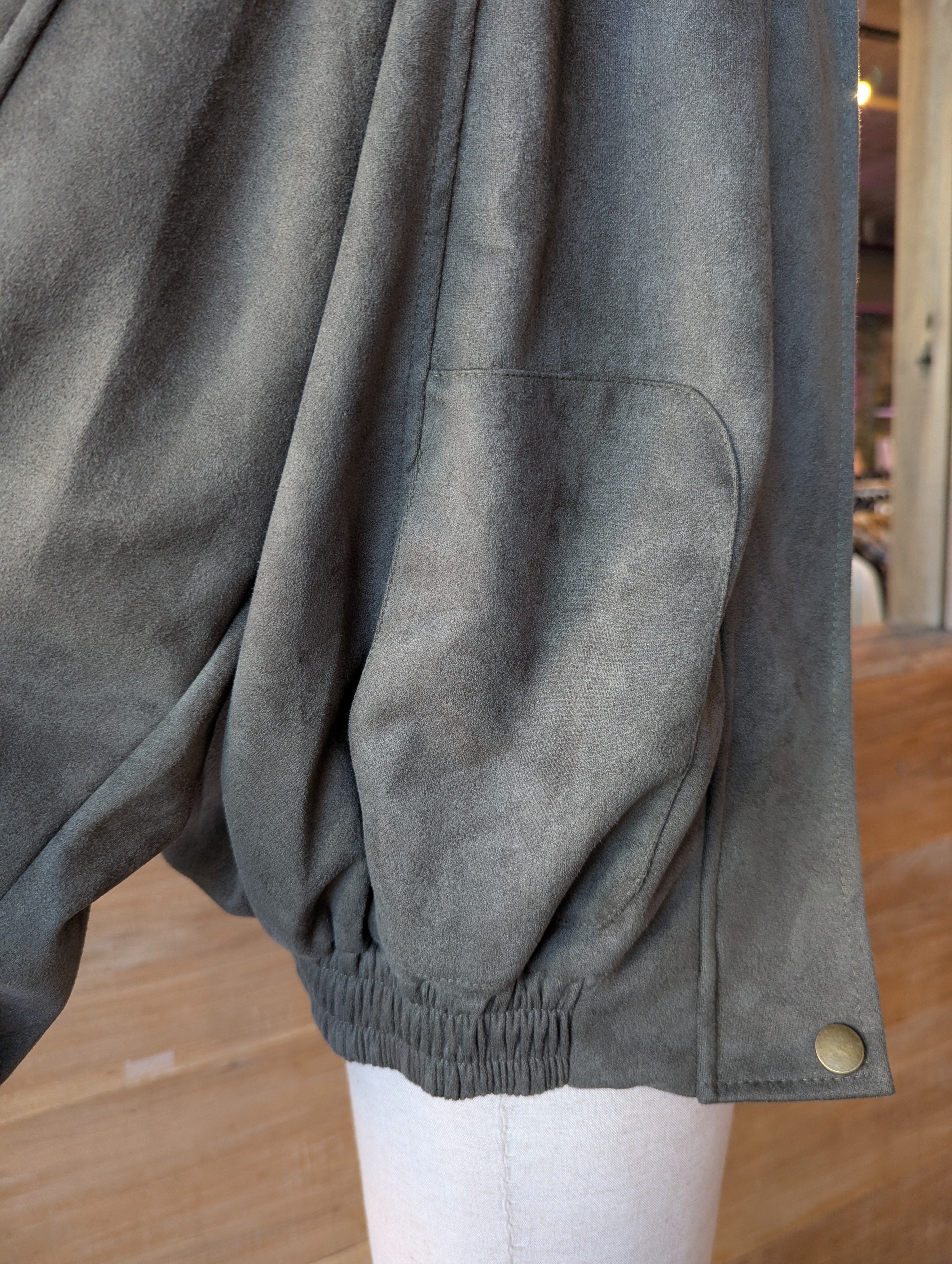 Vegan Suede Bomber Jacket