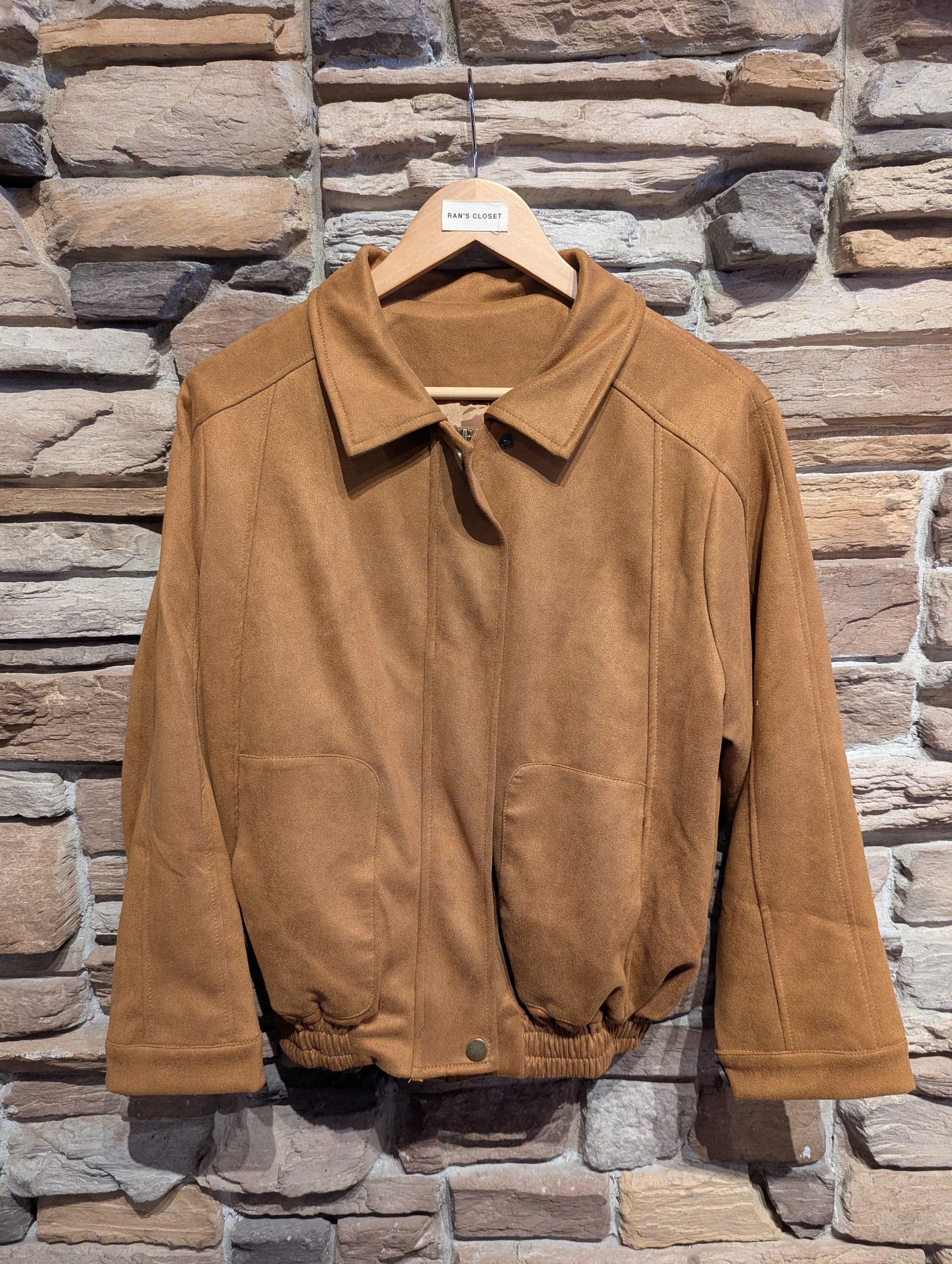 Vegan Suede Bomber Jacket