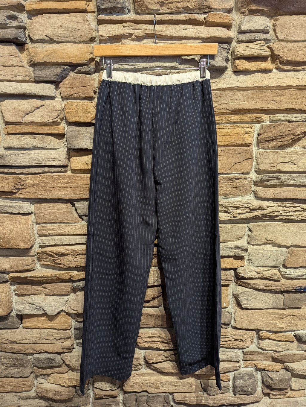 White Waistband Pinstripe Pants