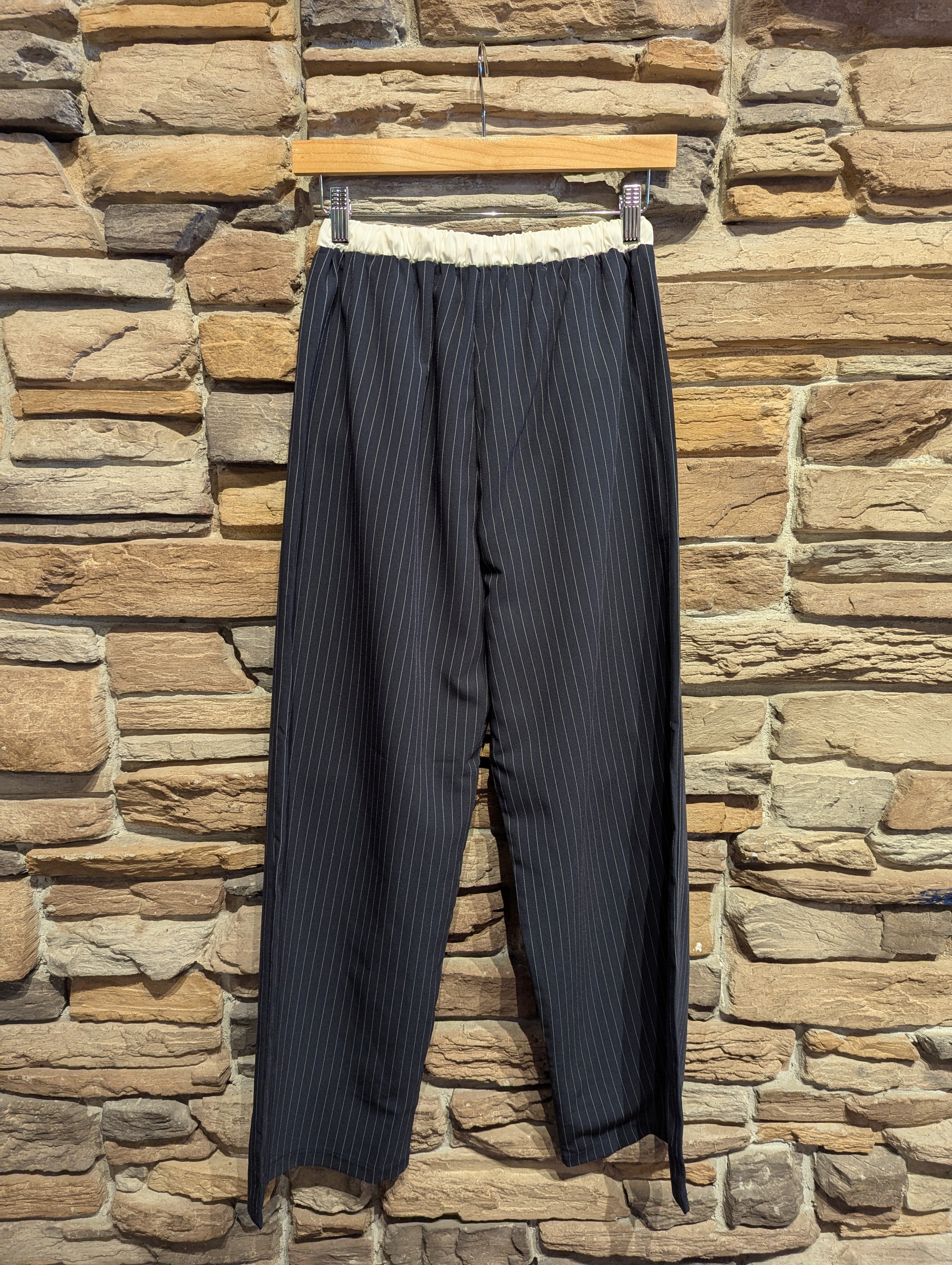 White Waistband Pinstripe Pants