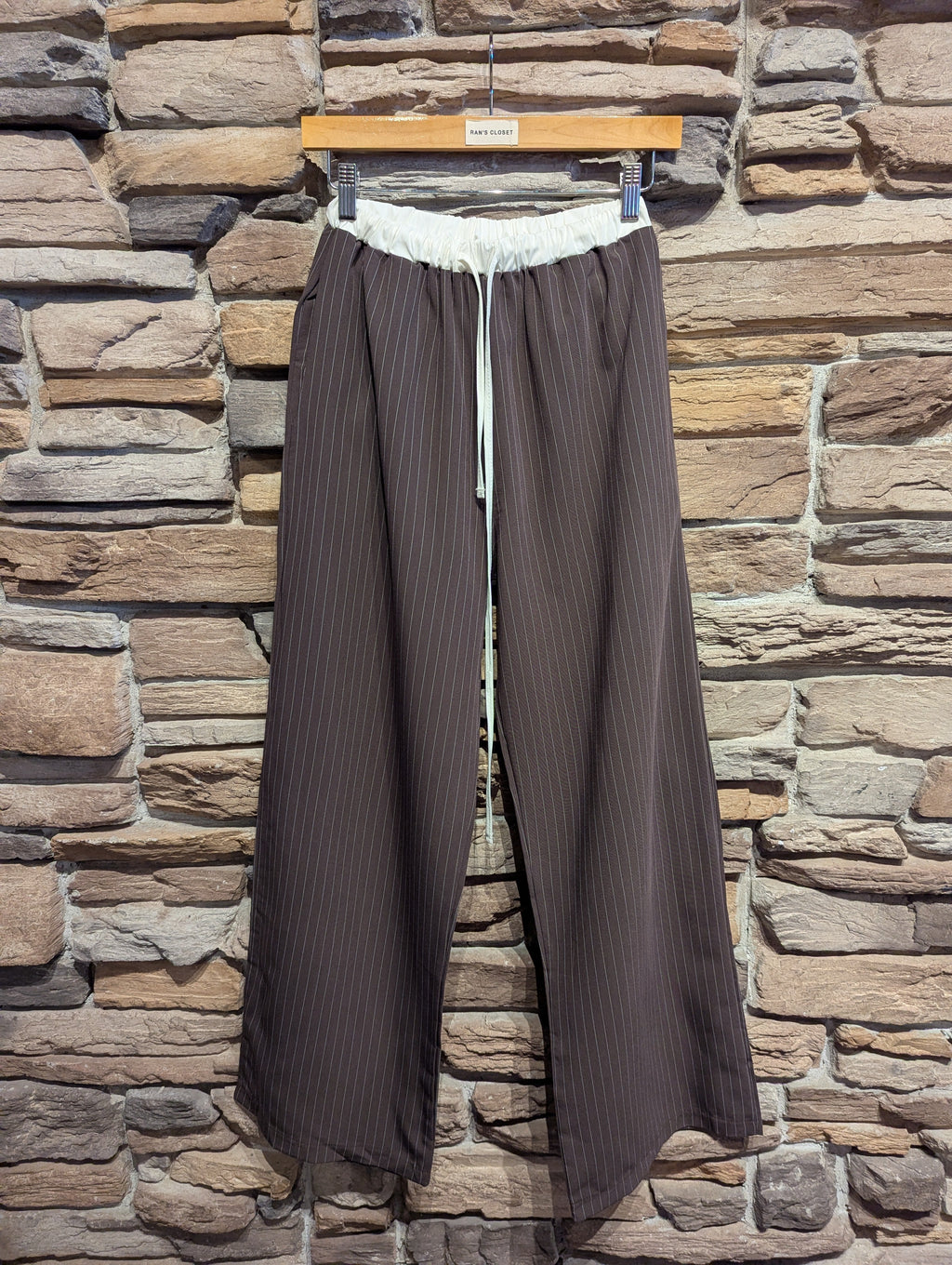 White Waistband Pinstripe Pants