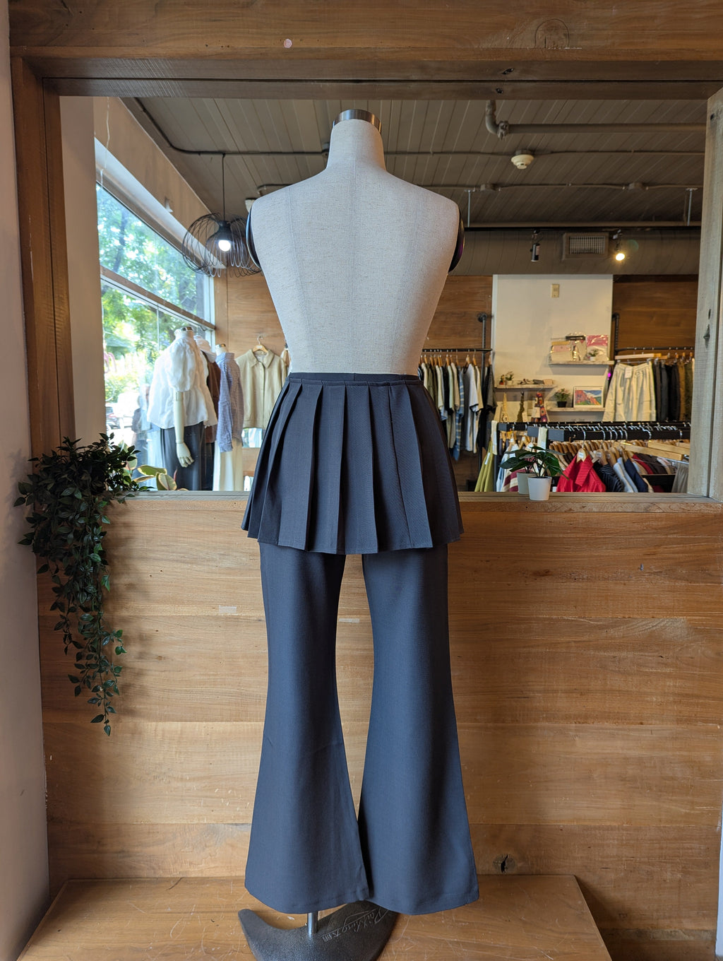 Pleated Layering Skirt and Dress Pant Set