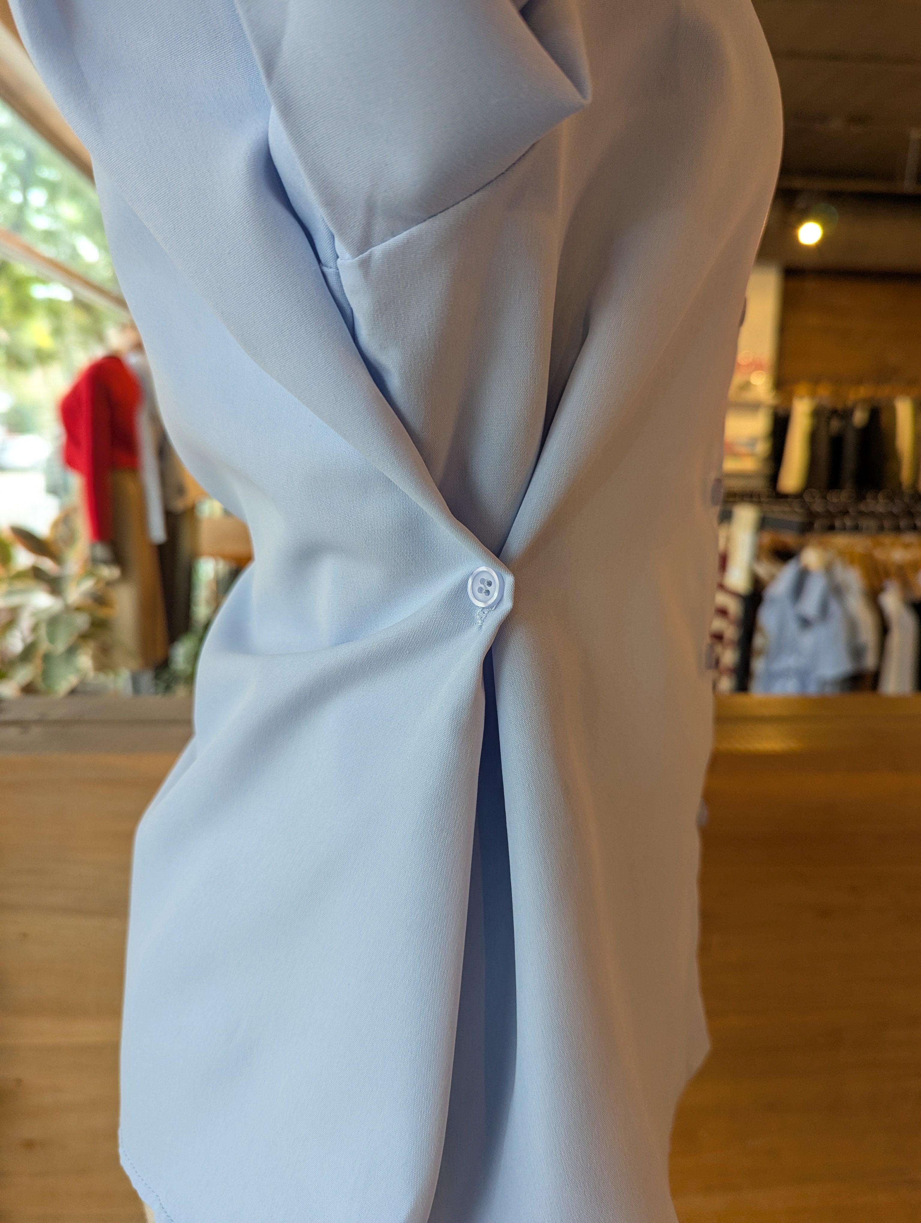 Side Button Cinch Blouse
