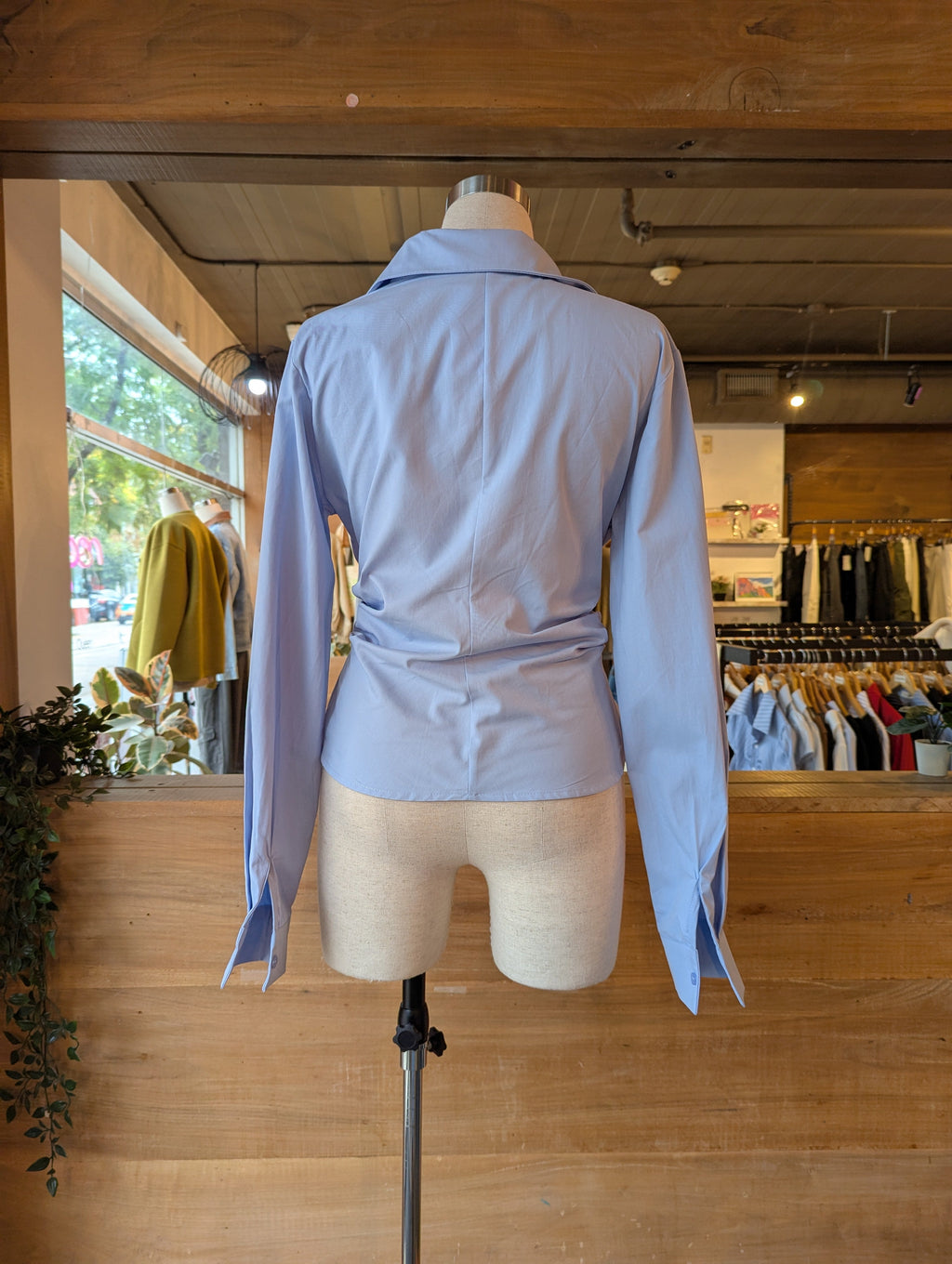 Wrap Side Button Blouse