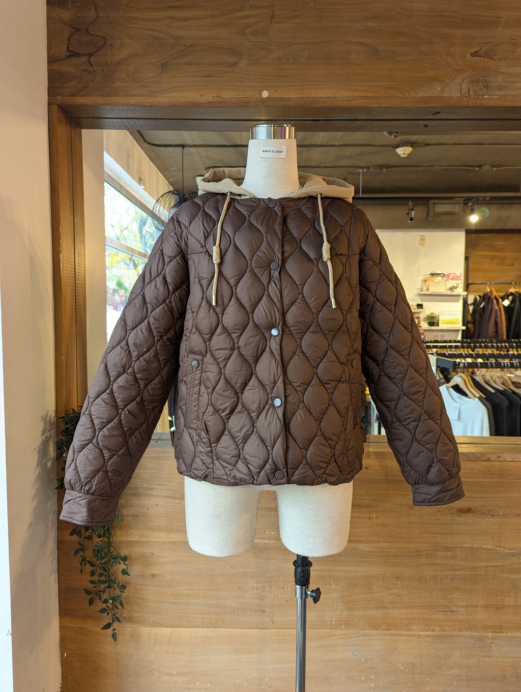 Quilted Puffer Jacket with Hood