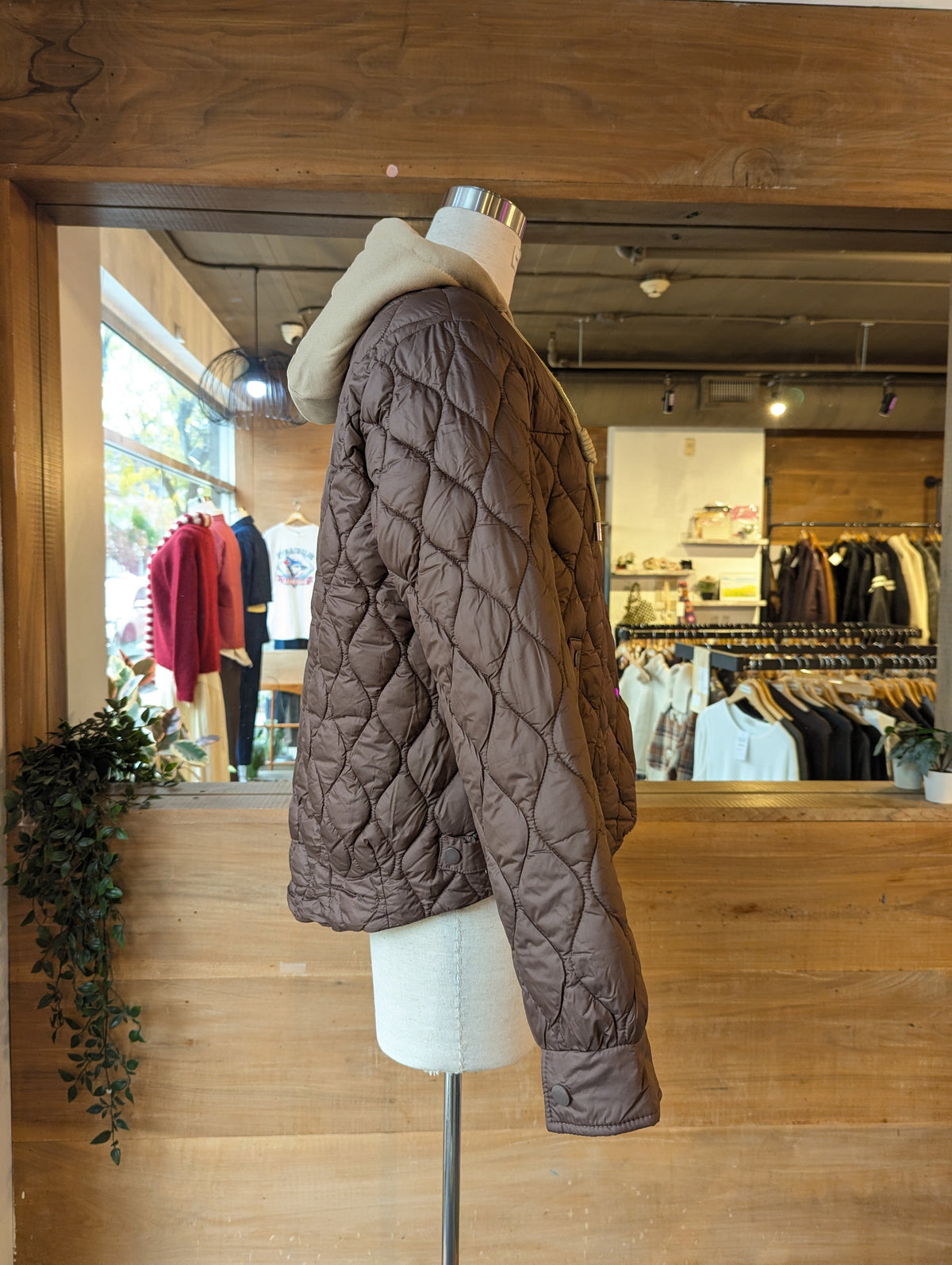 Quilted Puffer Jacket with Hood