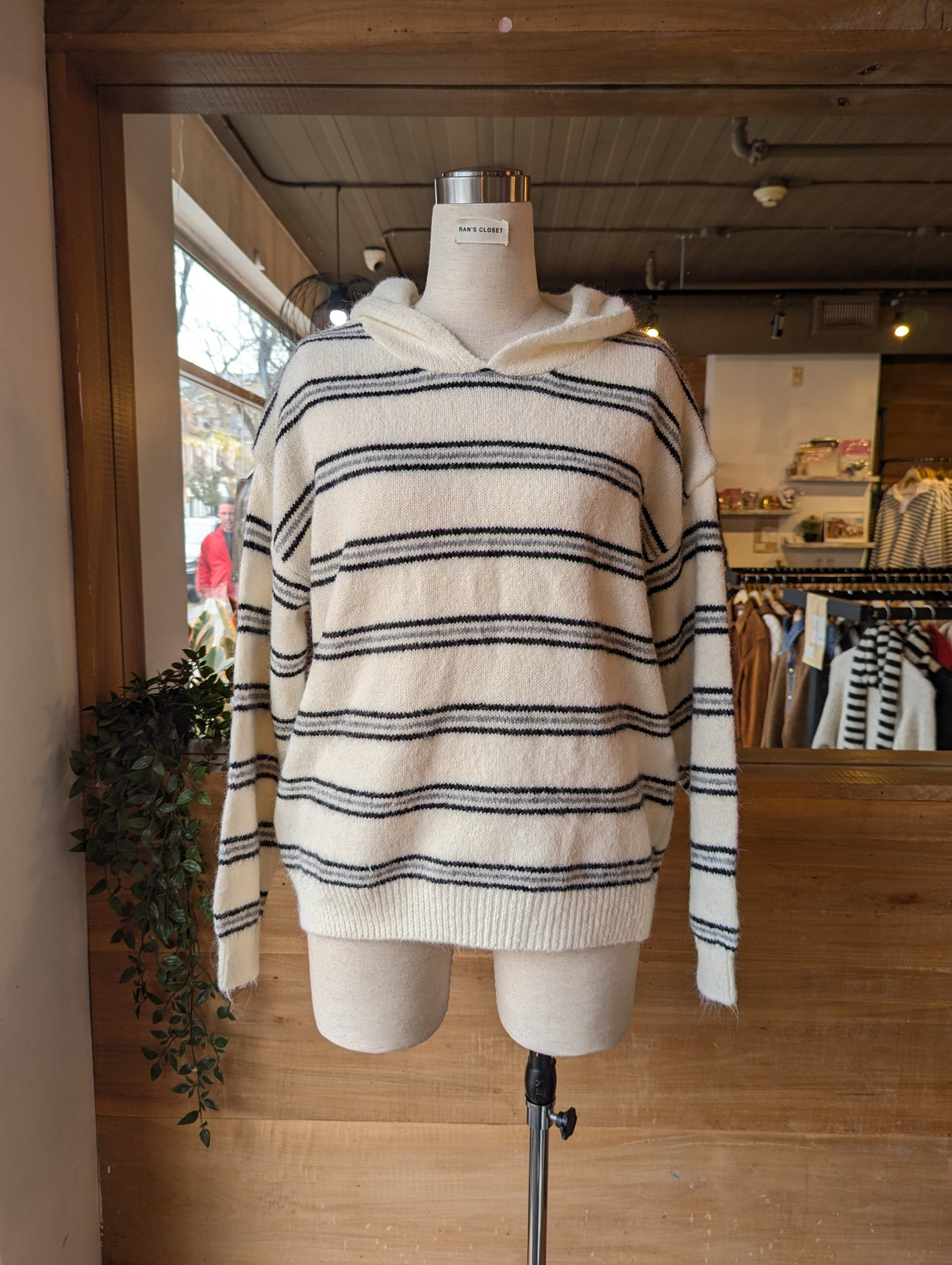 Hooded Stripe Sweater