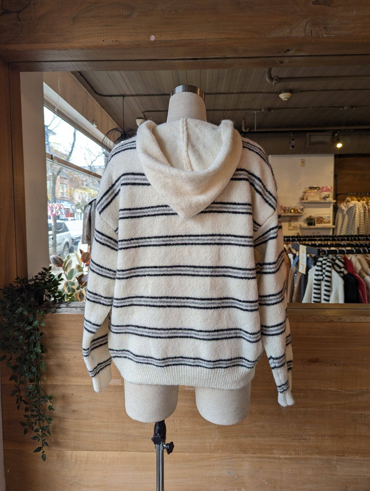 Hooded Stripe Sweater
