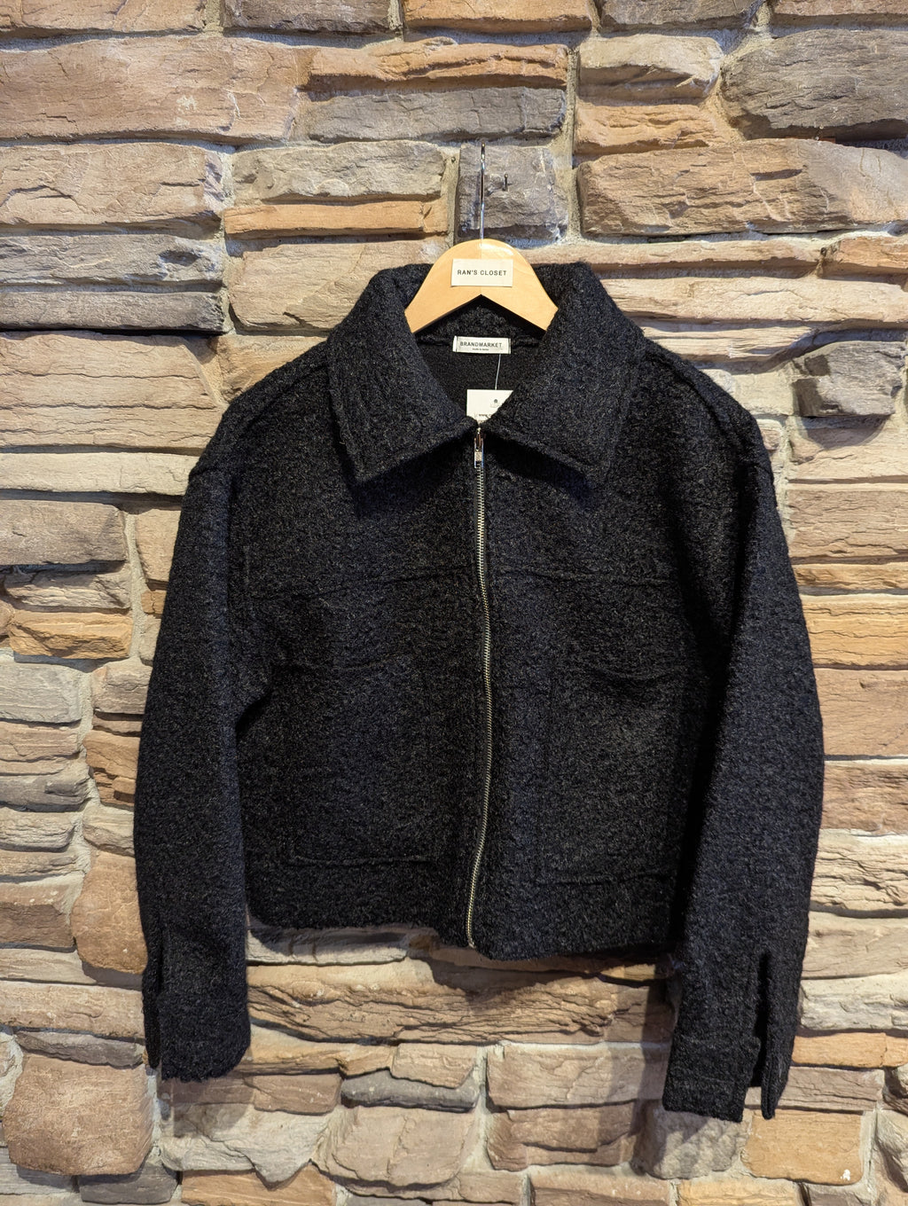 Faux Persian Lamb Wool Cropped Jacket