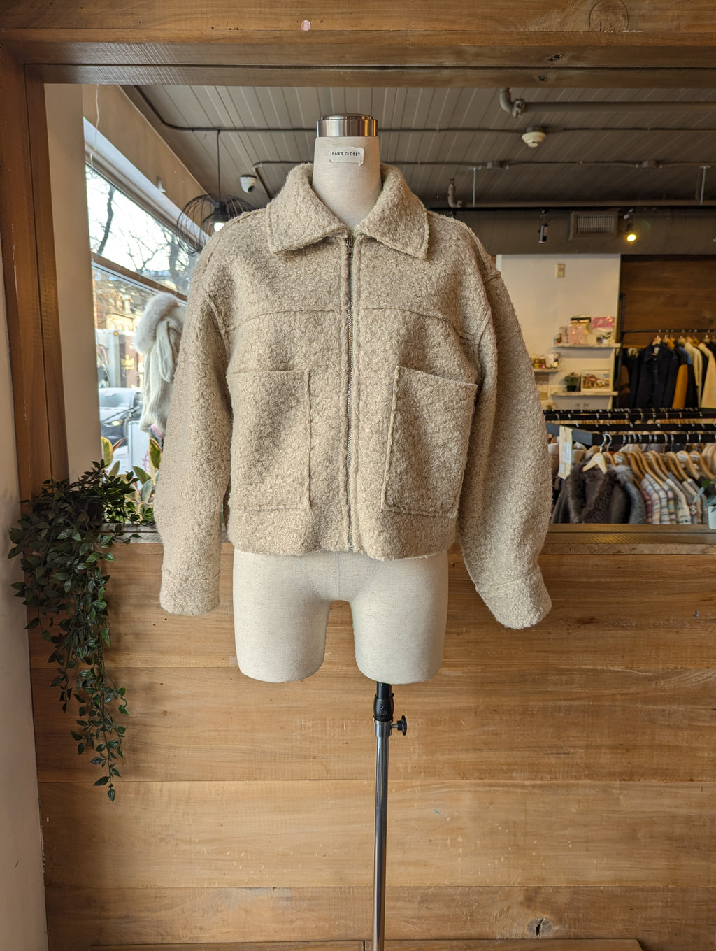 Faux Persian Lamb Wool Cropped Jacket