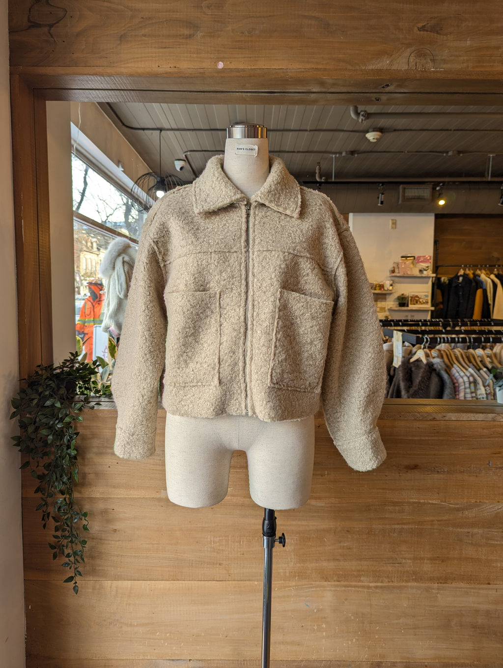 Faux Persian Lamb Wool Cropped Jacket