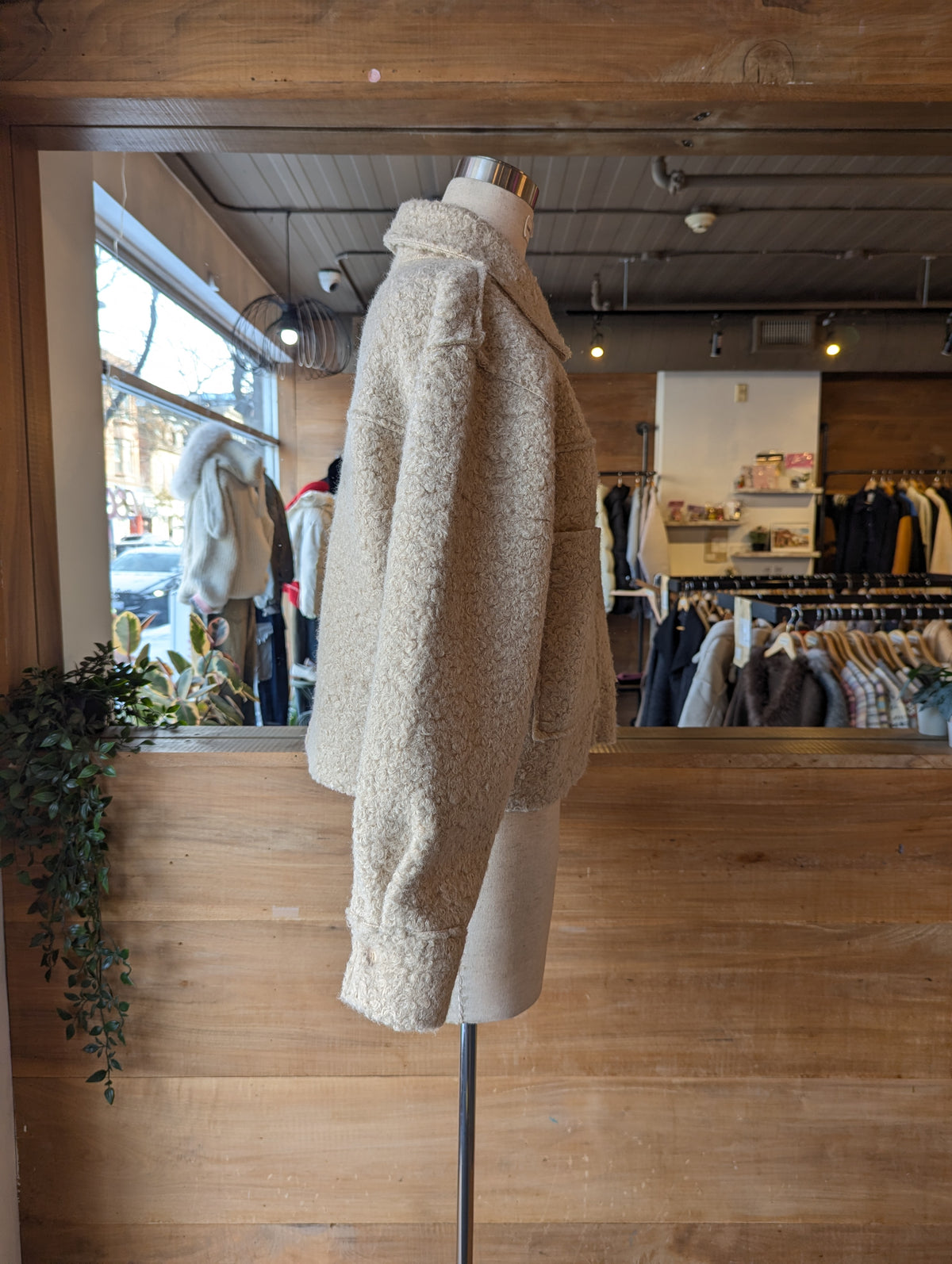 Faux Persian Lamb Wool Cropped Jacket