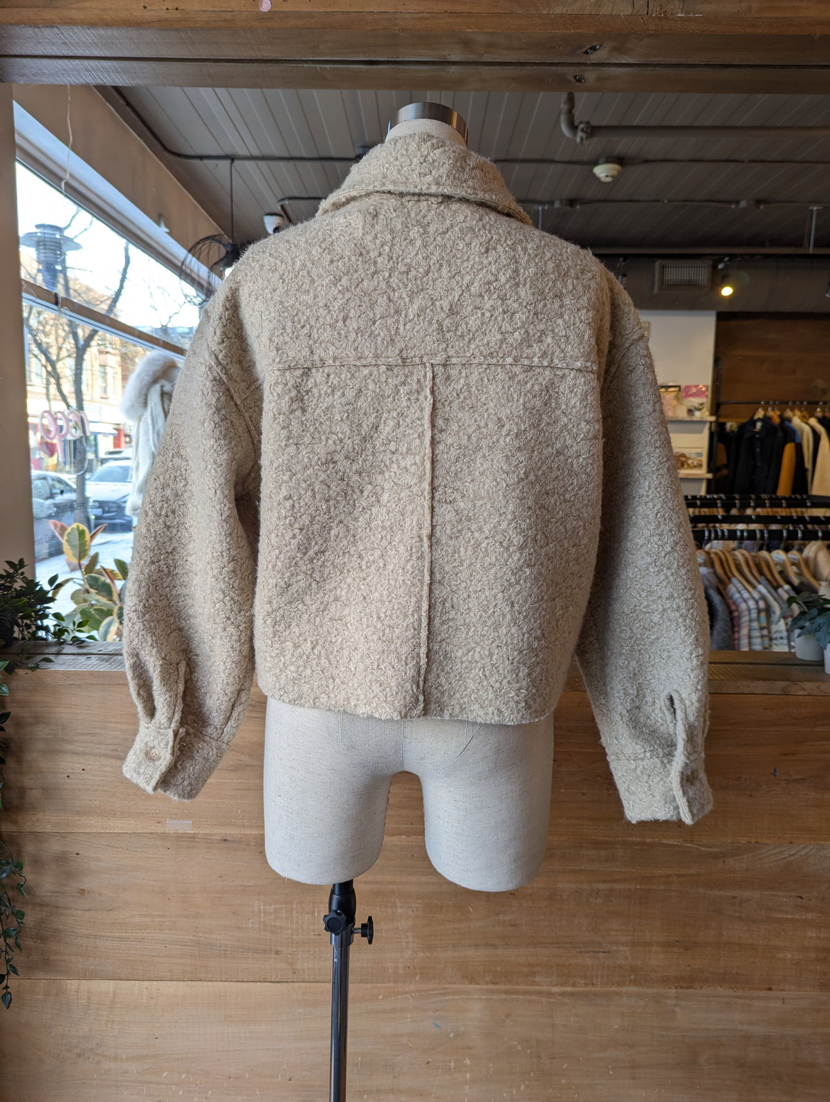 Faux Persian Lamb Wool Cropped Jacket