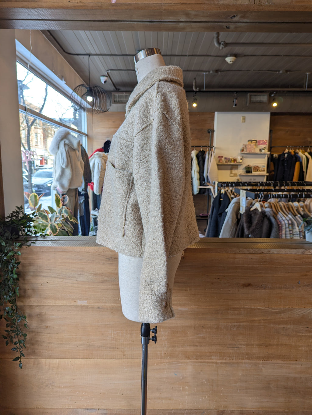 Faux Persian Lamb Wool Cropped Jacket