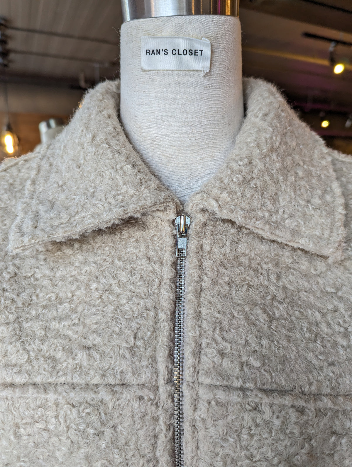 Faux Persian Lamb Wool Cropped Jacket