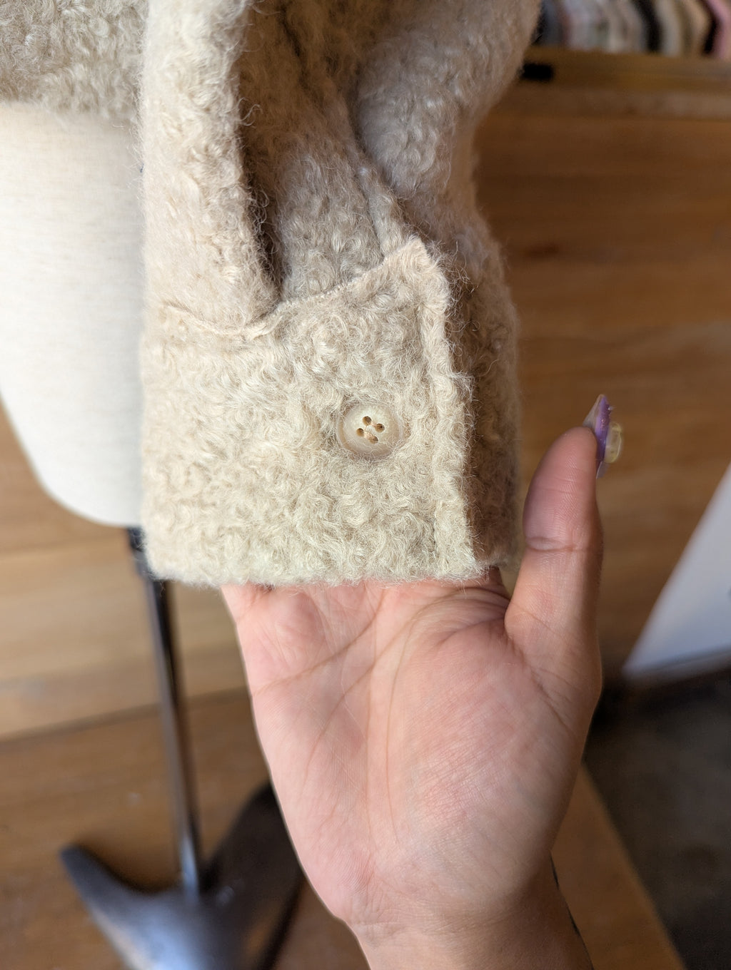 Faux Persian Lamb Wool Cropped Jacket