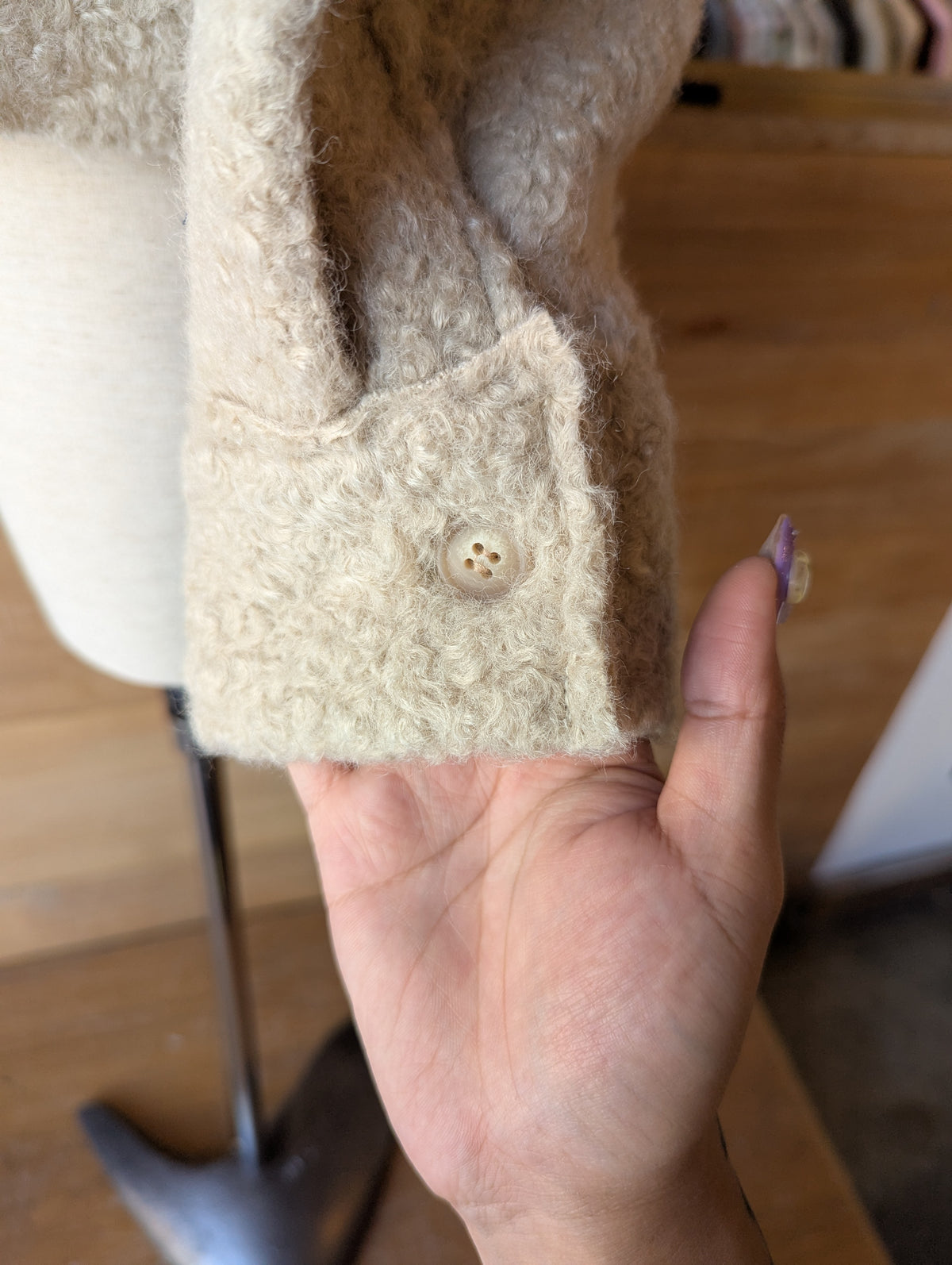 Faux Persian Lamb Wool Cropped Jacket