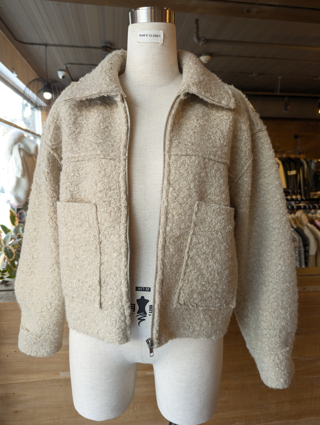 Faux Persian Lamb Wool Cropped Jacket