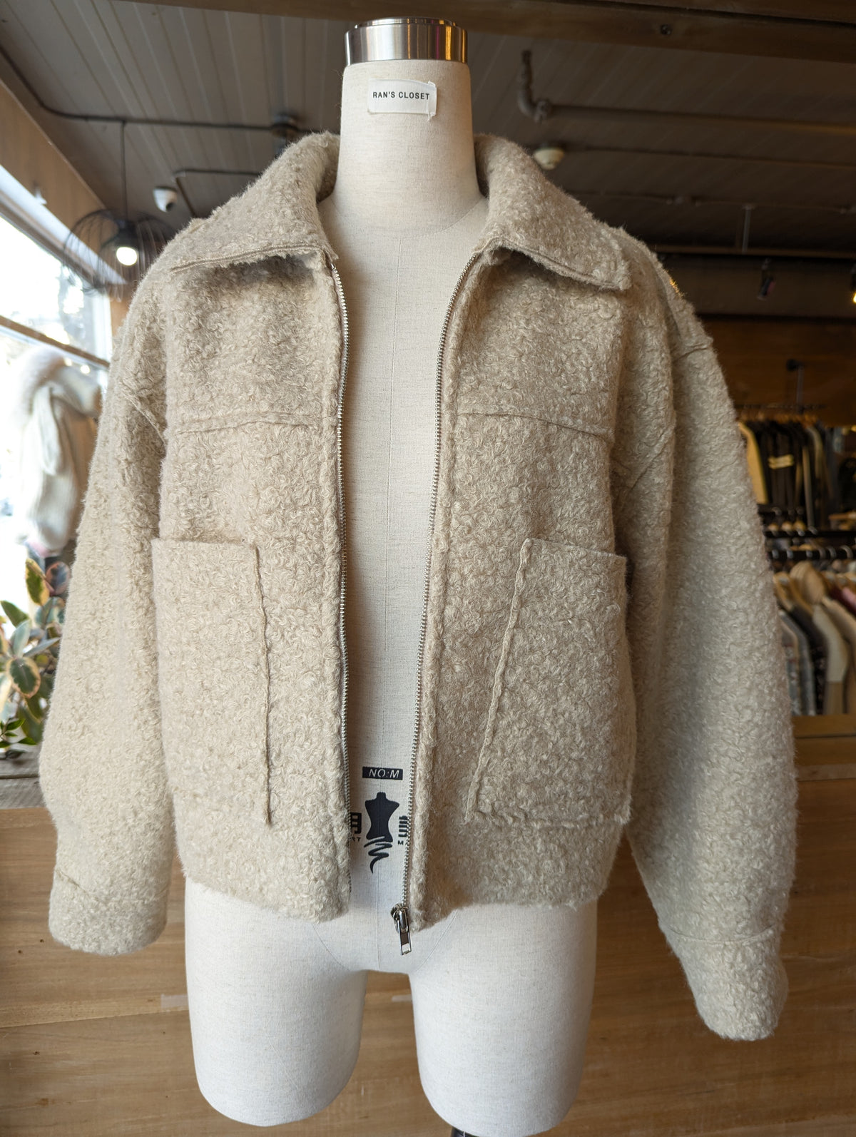 Faux Persian Lamb Wool Cropped Jacket
