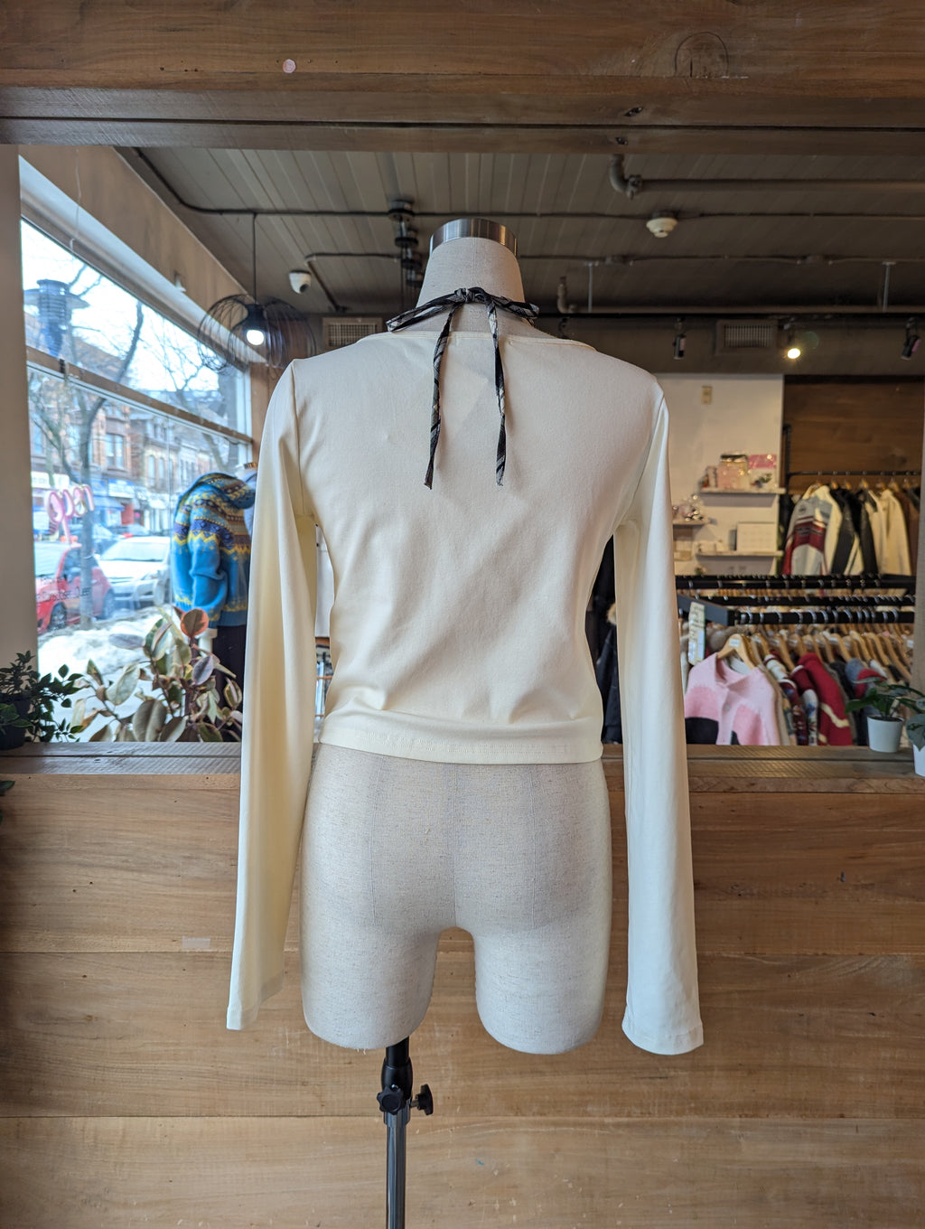 Long Sleeve with Sewn In Plaid Halter top