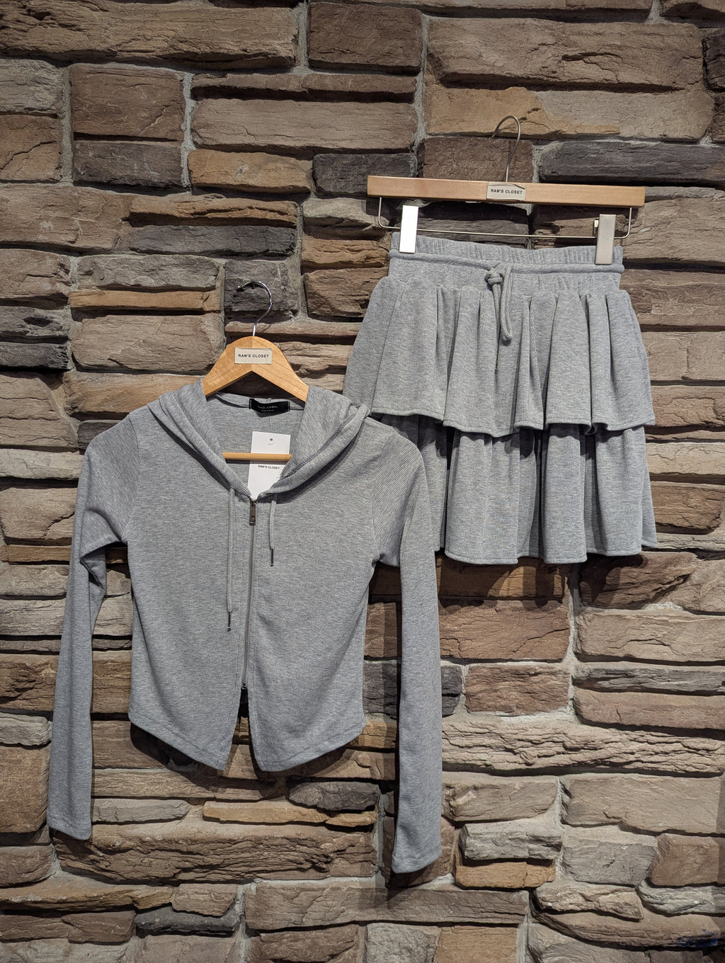 Ribbed Day Dream Set With Skirt