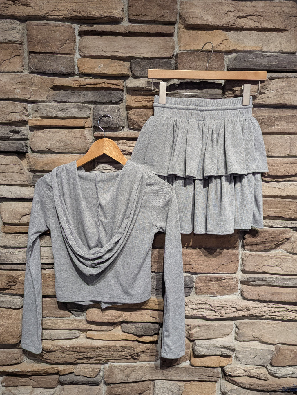 Ribbed Day Dream Set With Skirt