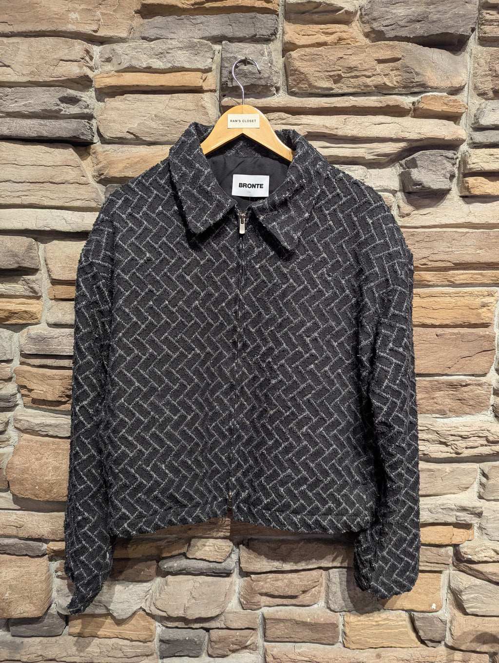 Weathered Herringbone Double Zip