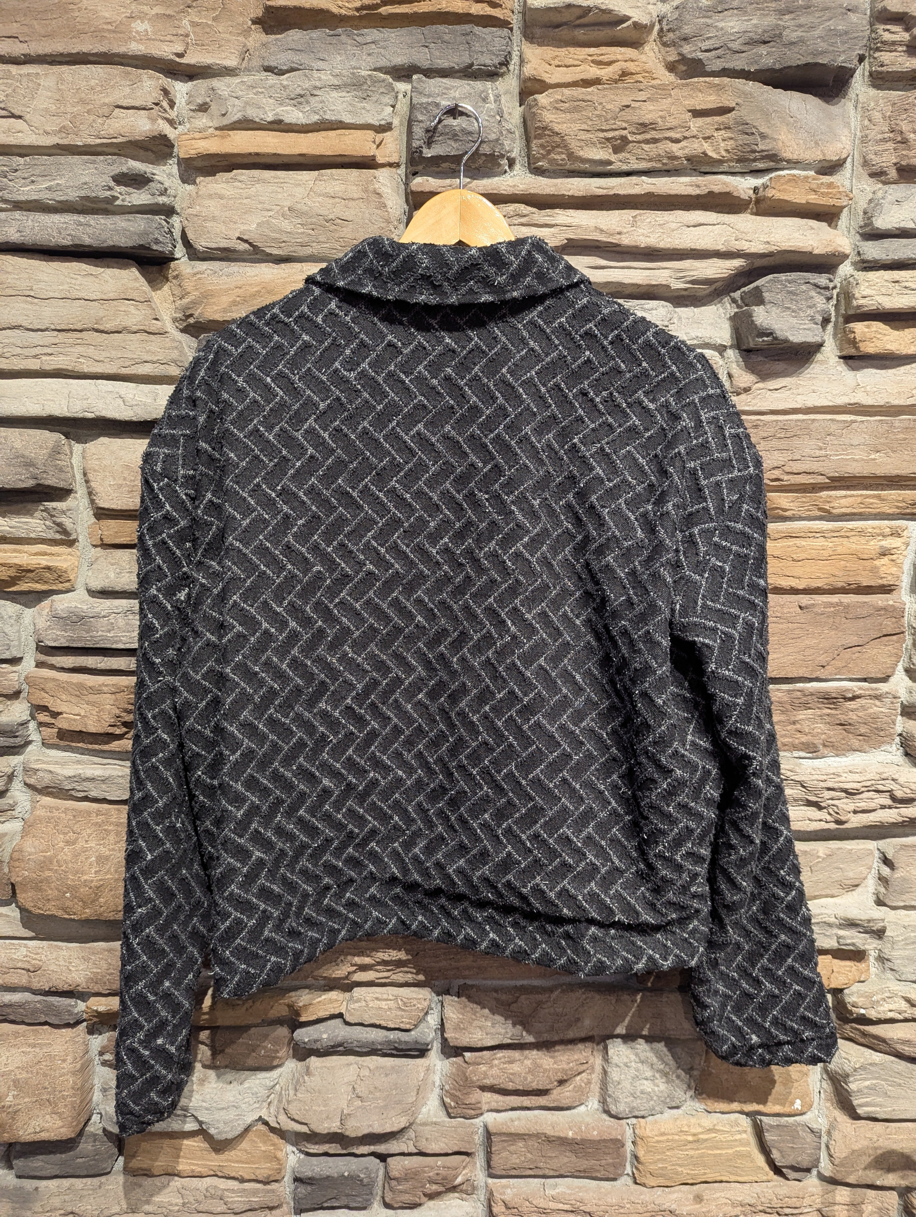Weathered Herringbone Double Zip