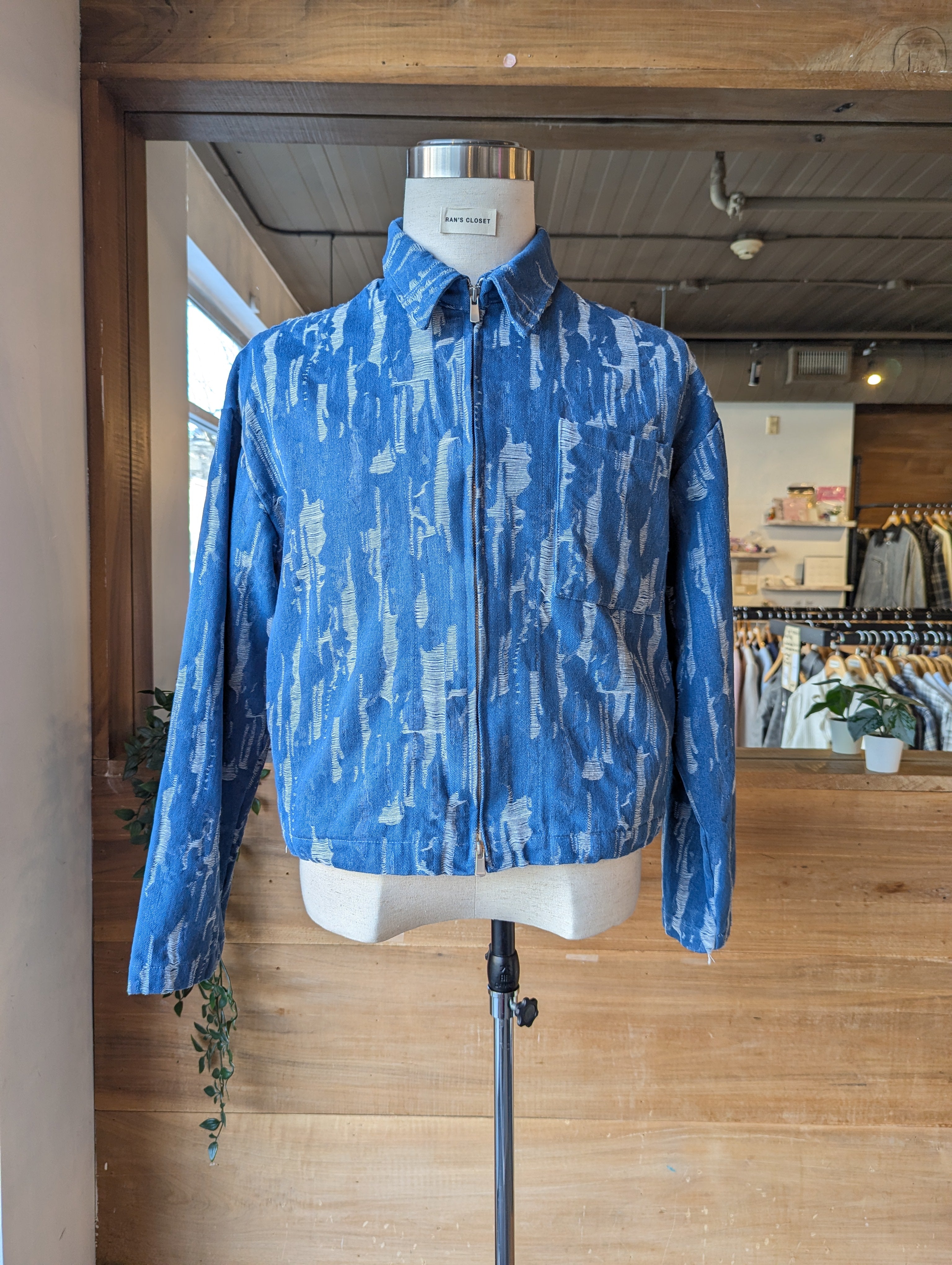 Weathered Indigo Double Zip Jacket
