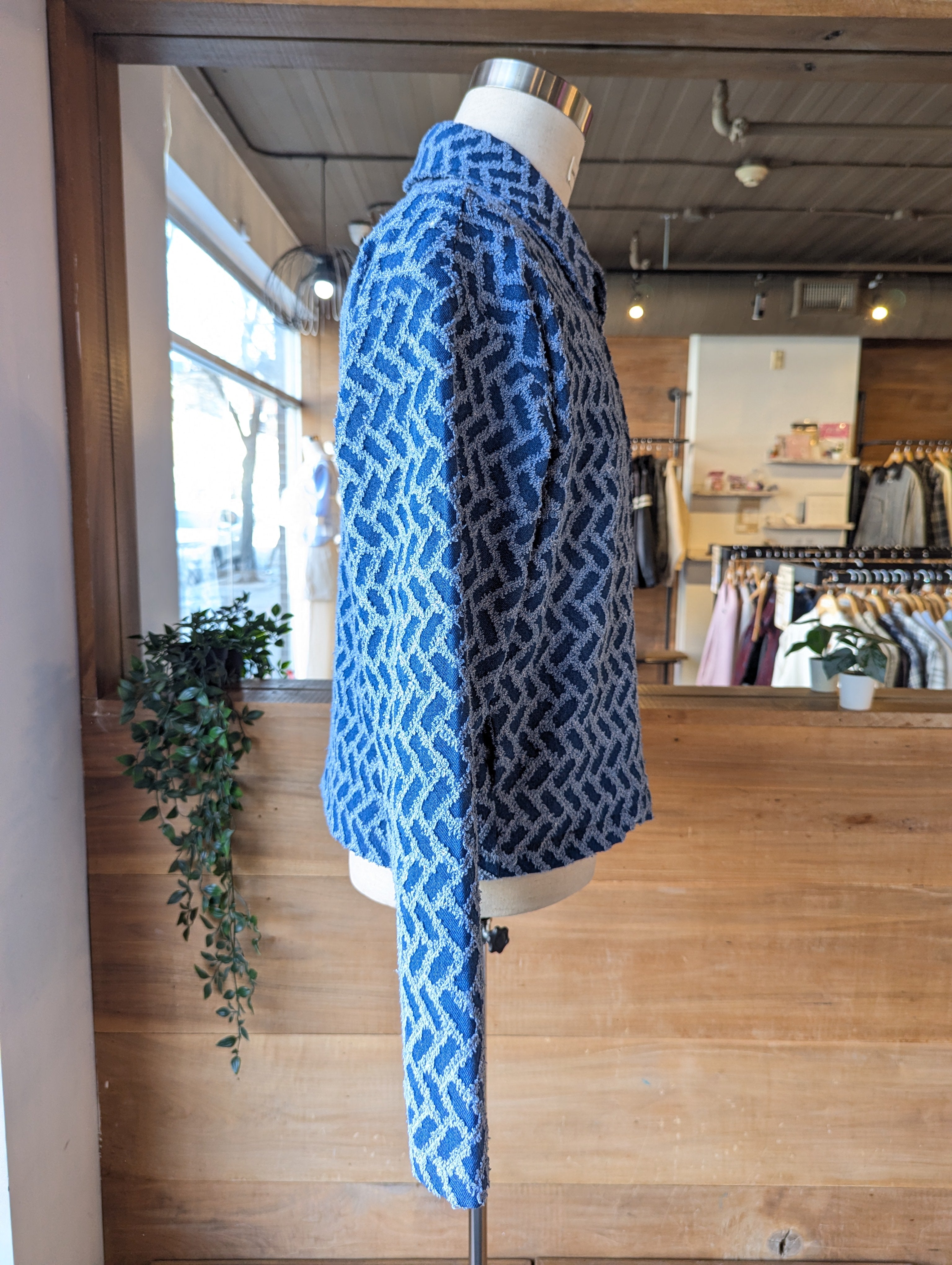Weathered Herringbone Double Zip