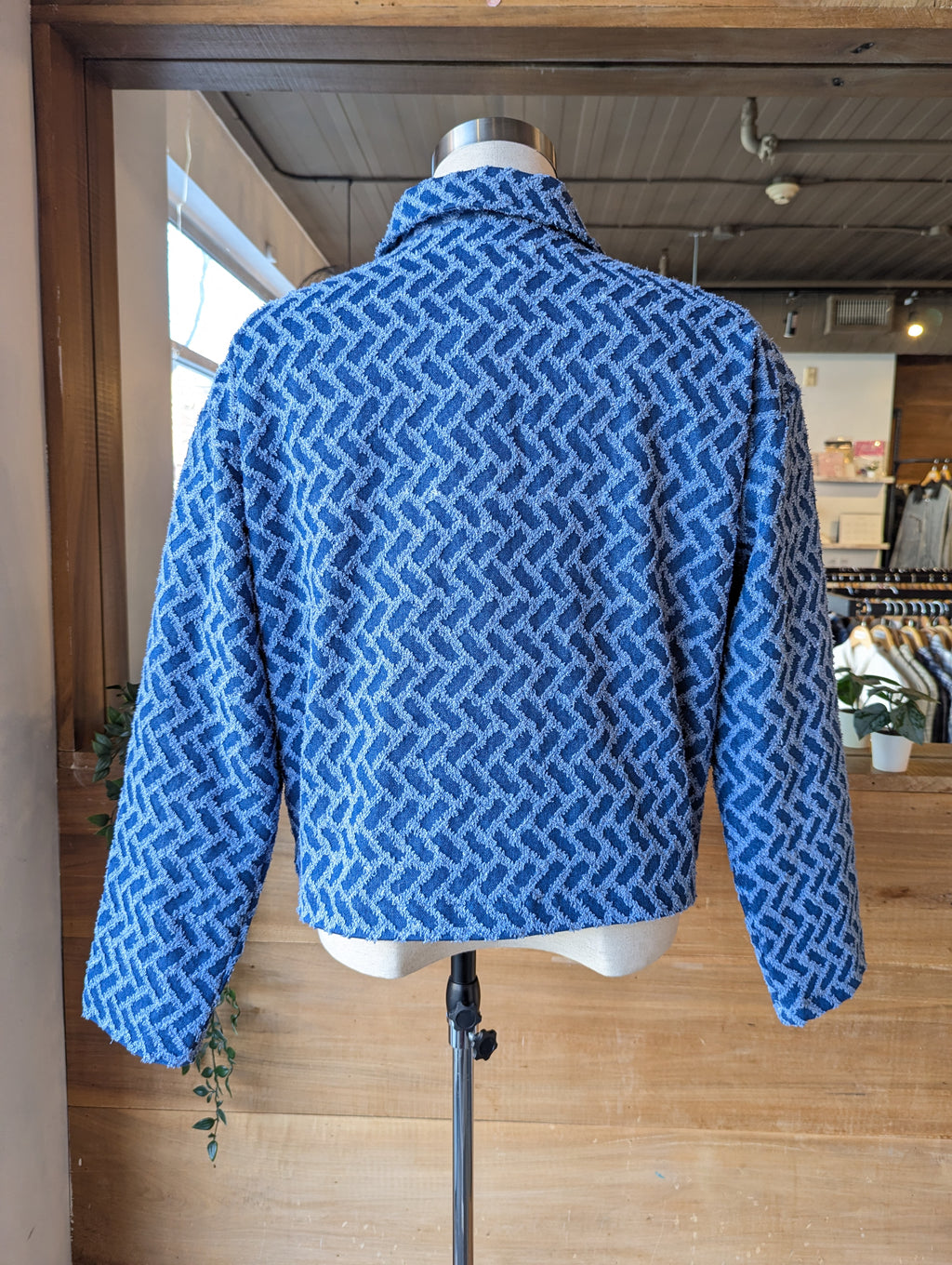 Weathered Herringbone Double Zip