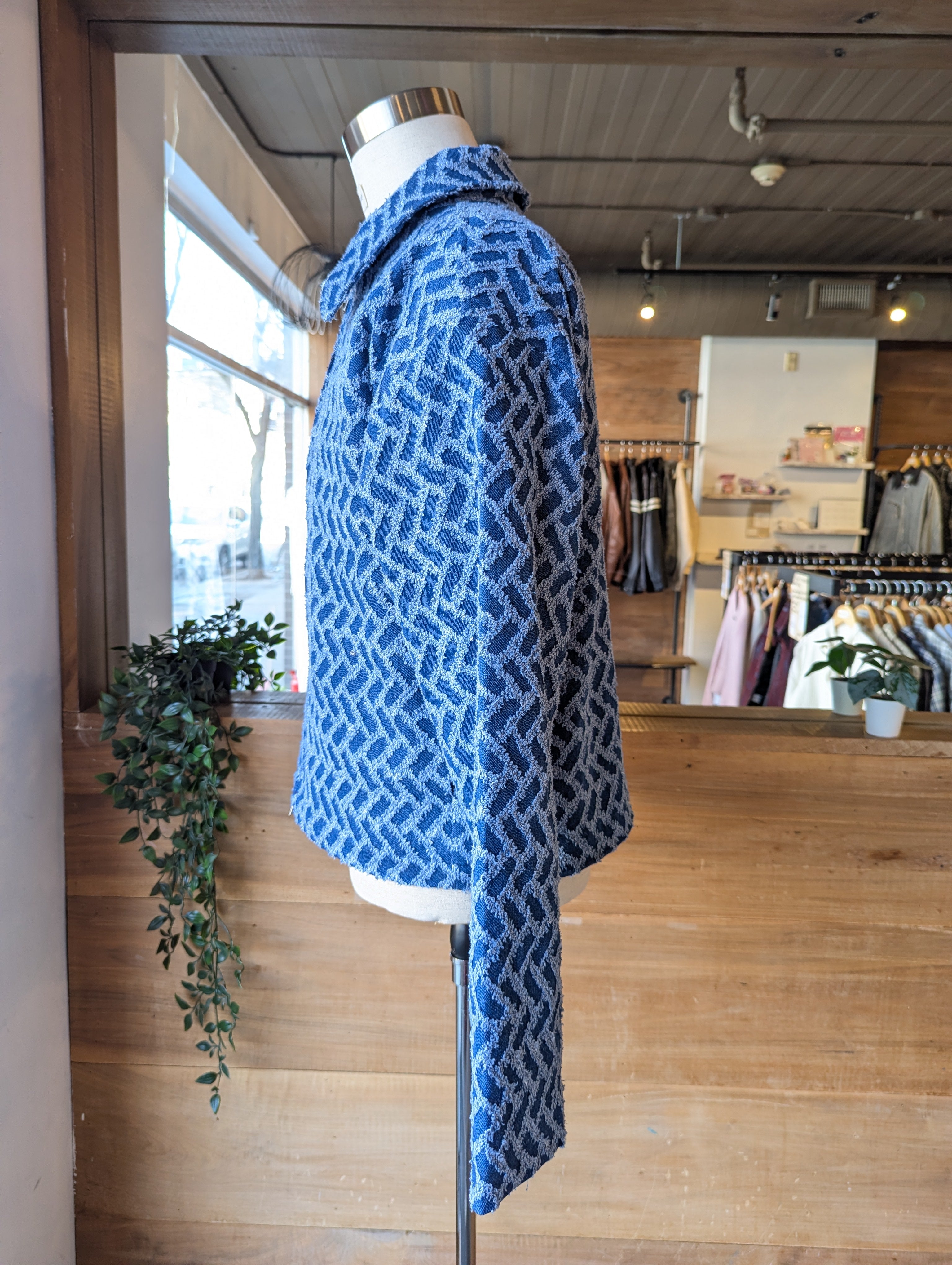 Weathered Herringbone Double Zip