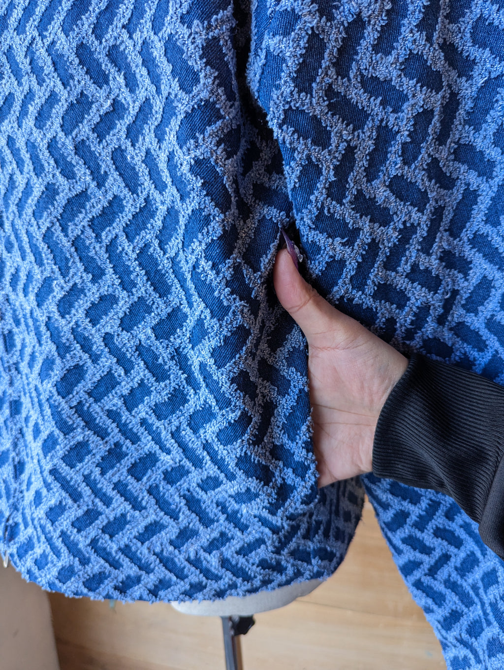 Weathered Herringbone Double Zip