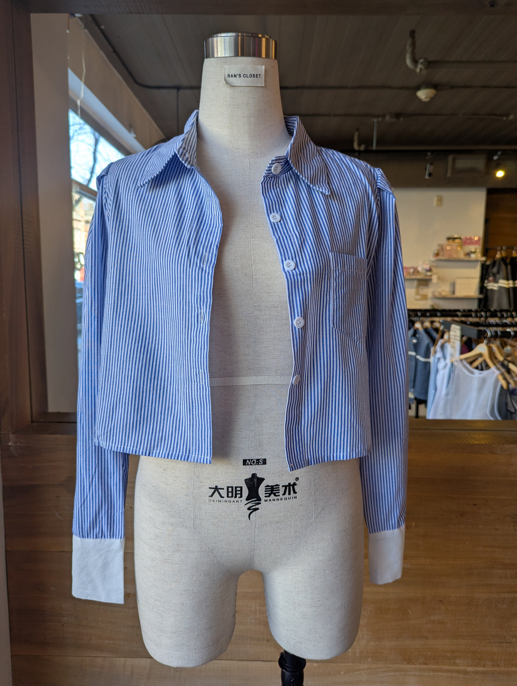 Oxford Contrast Cuff Blouse