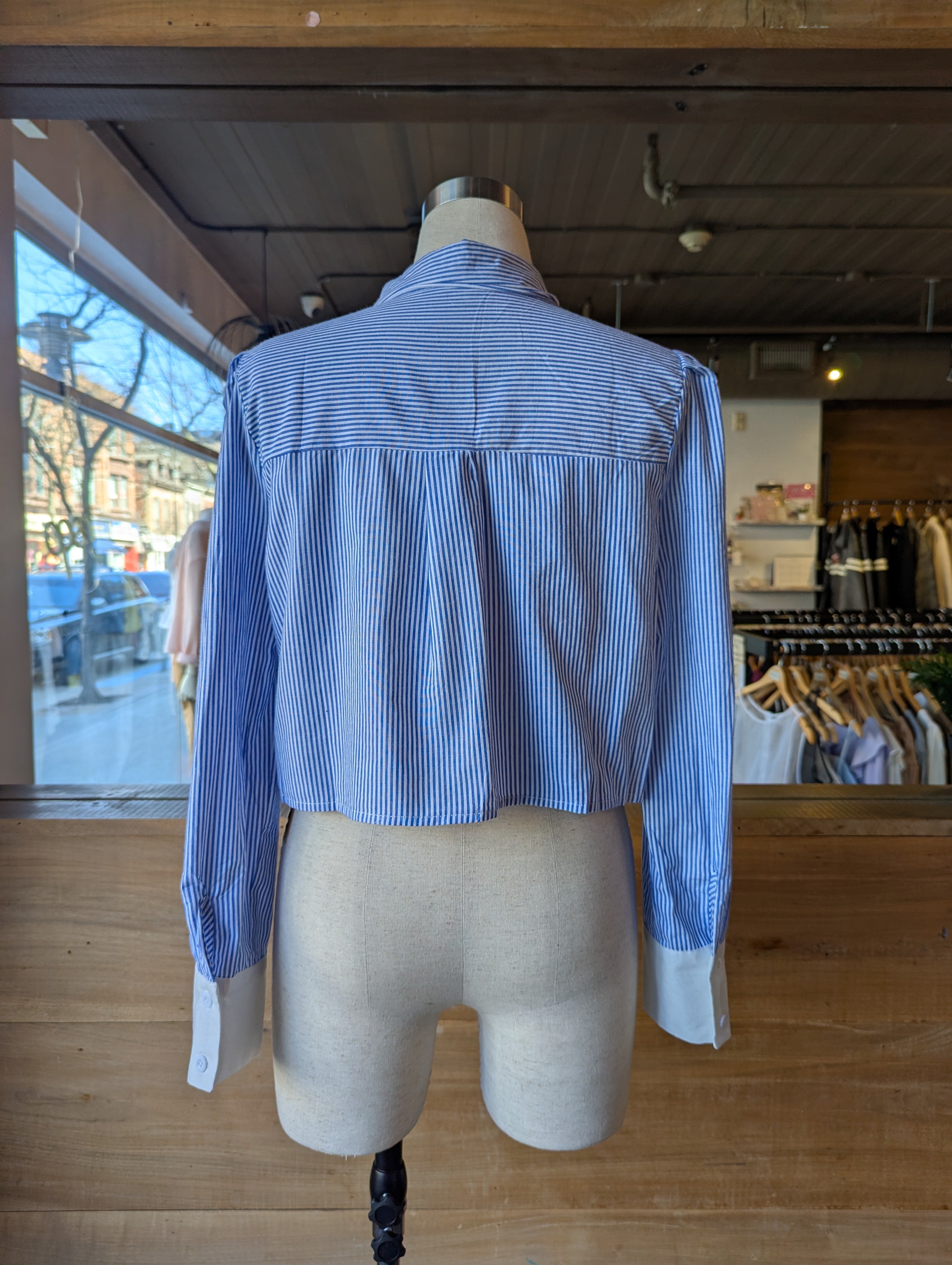 Oxford Contrast Cuff Blouse
