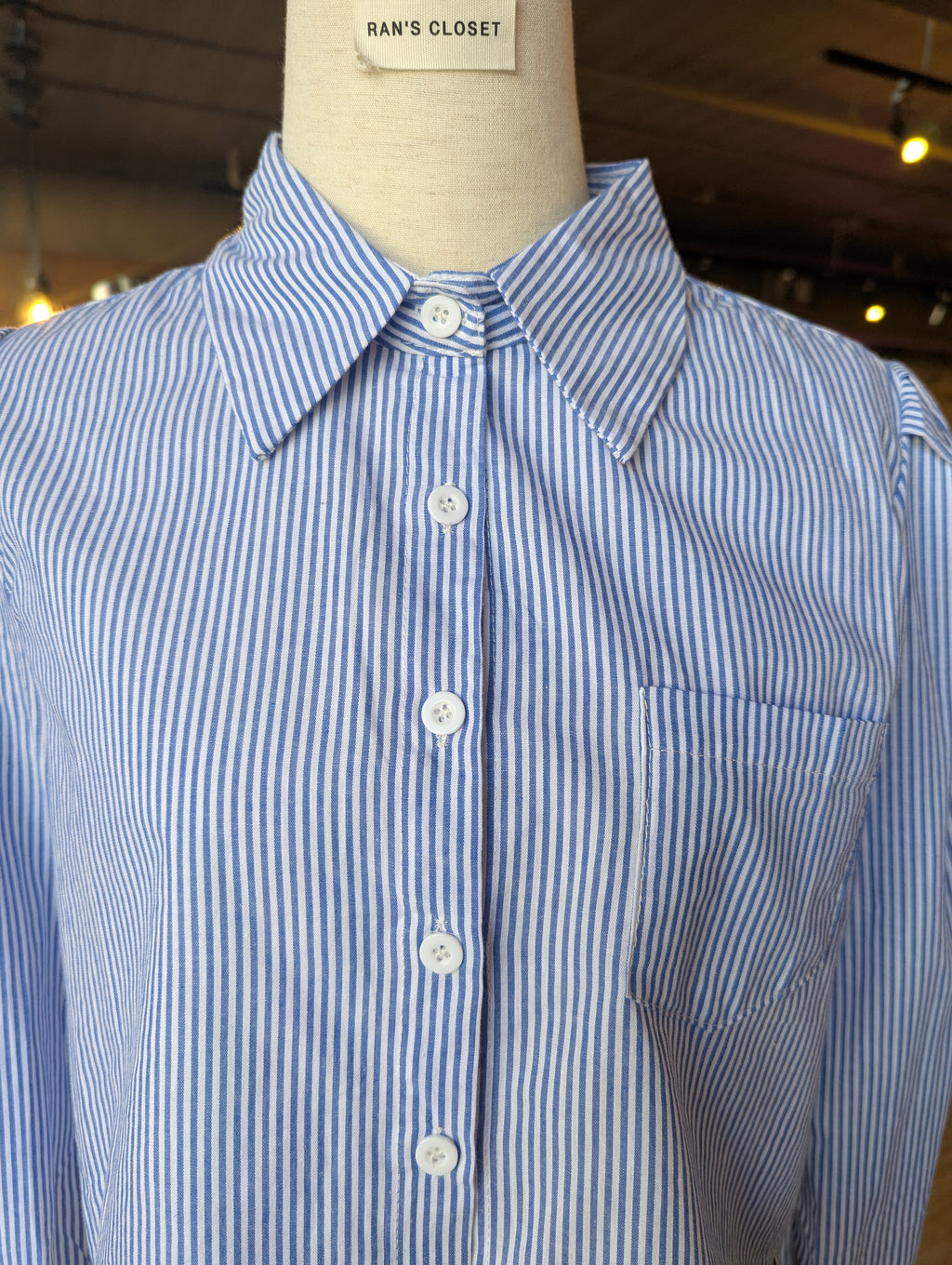 Oxford Contrast Cuff Blouse