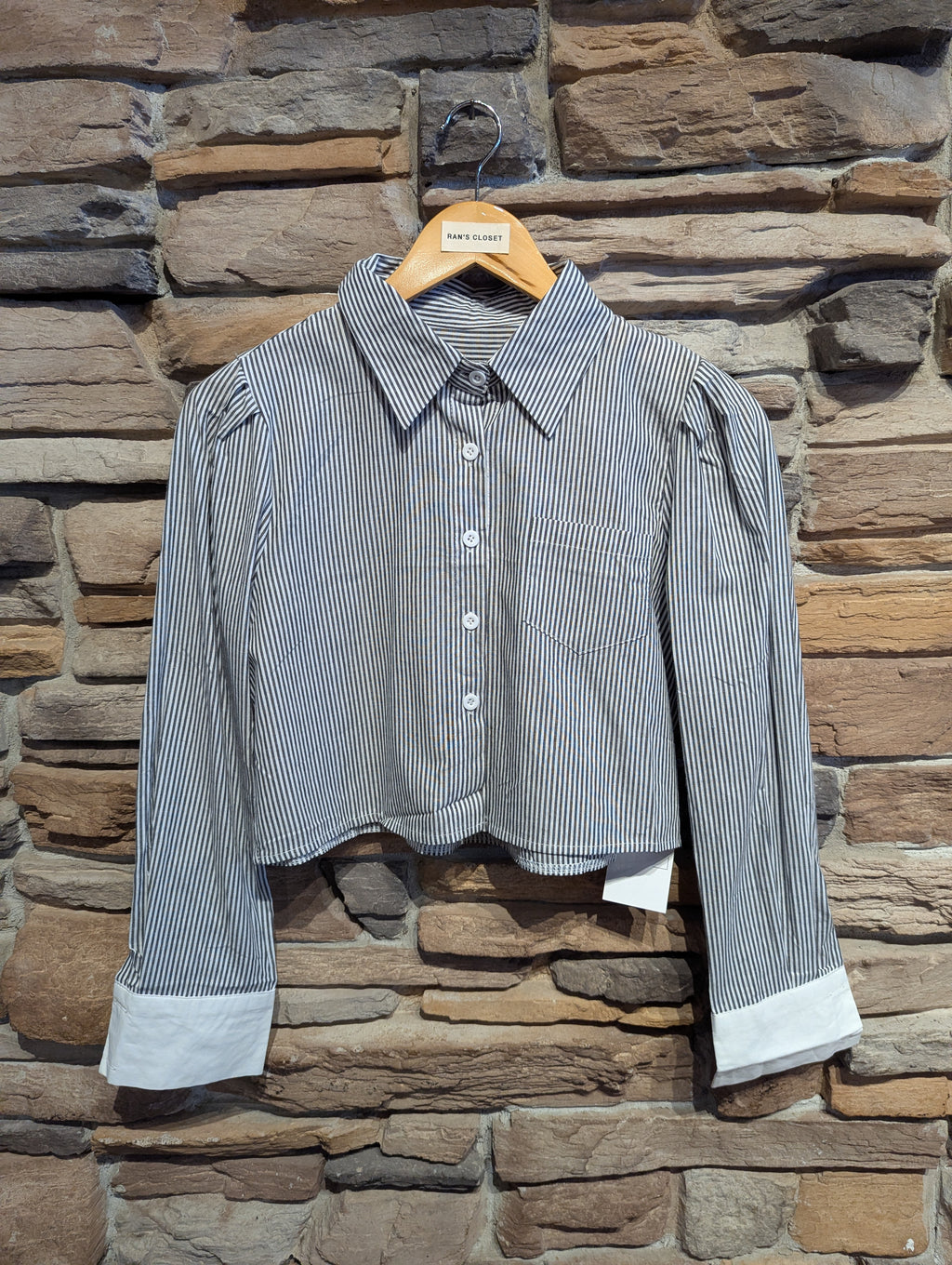 Oxford Contrast Cuff Blouse