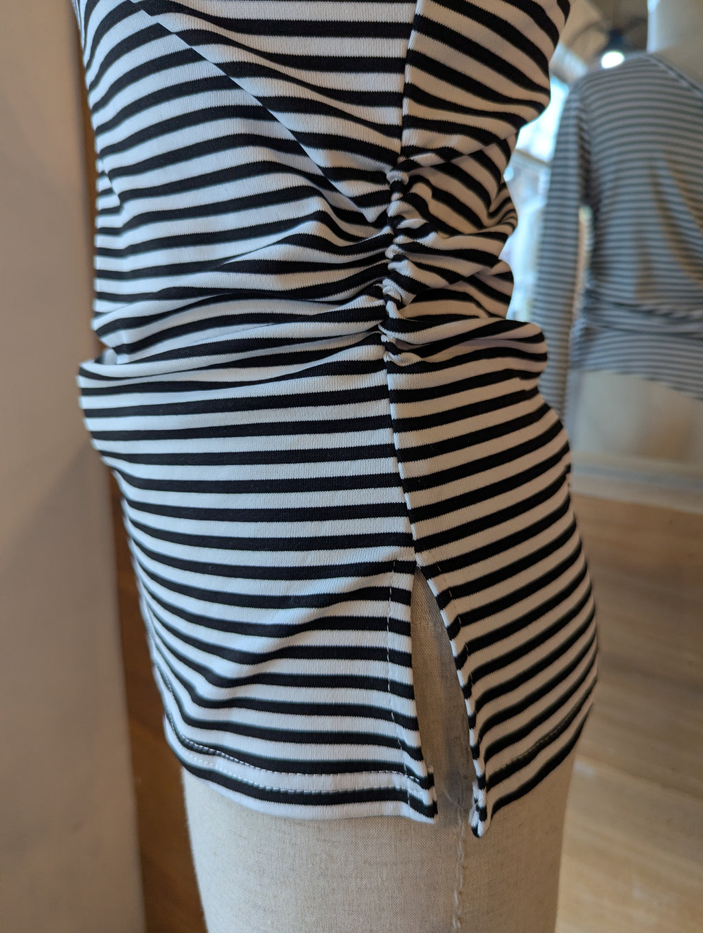 Striped Edge Buckle Top