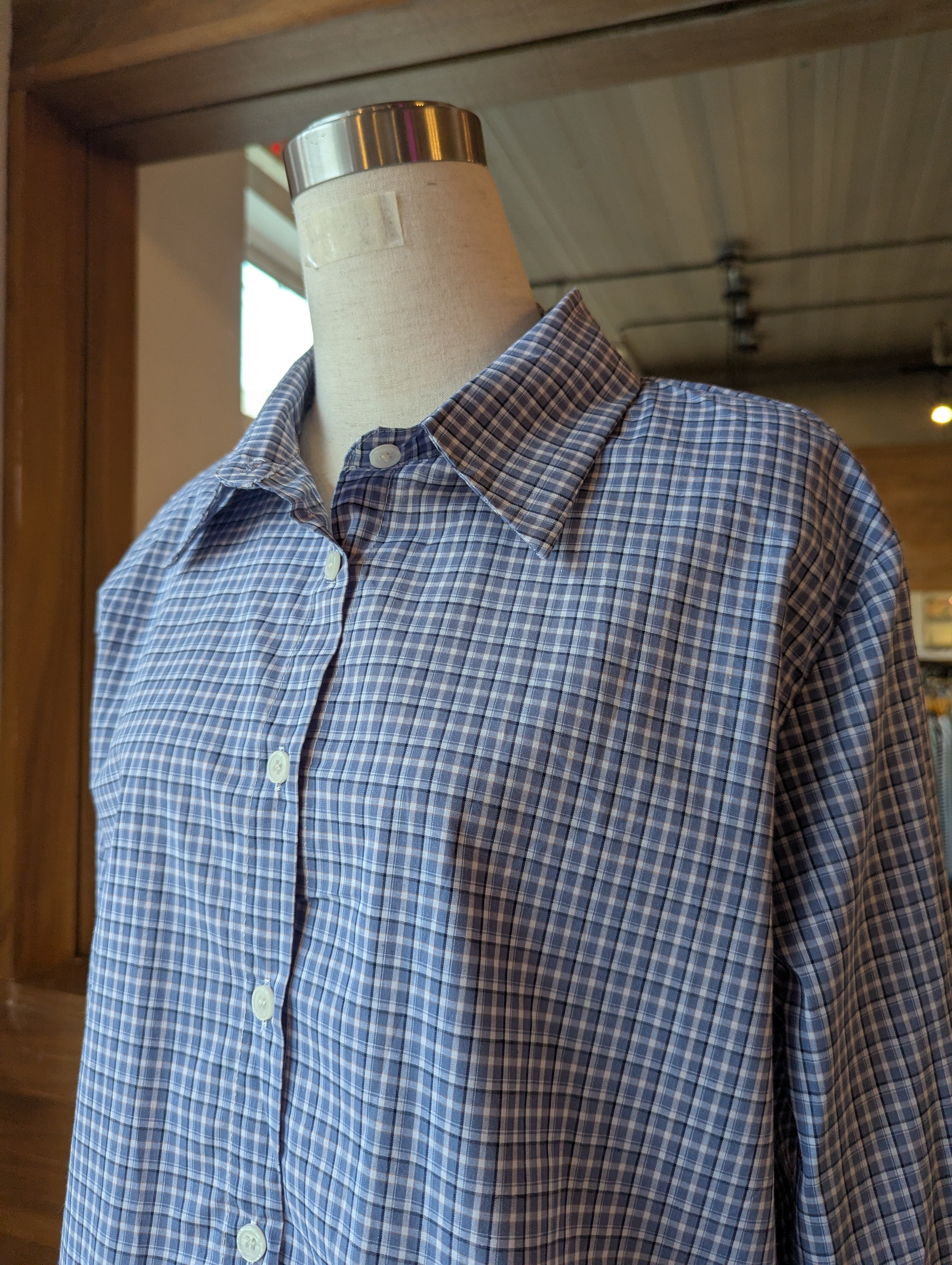 Cropped Plaid Keepsake Top with Contrast Trim