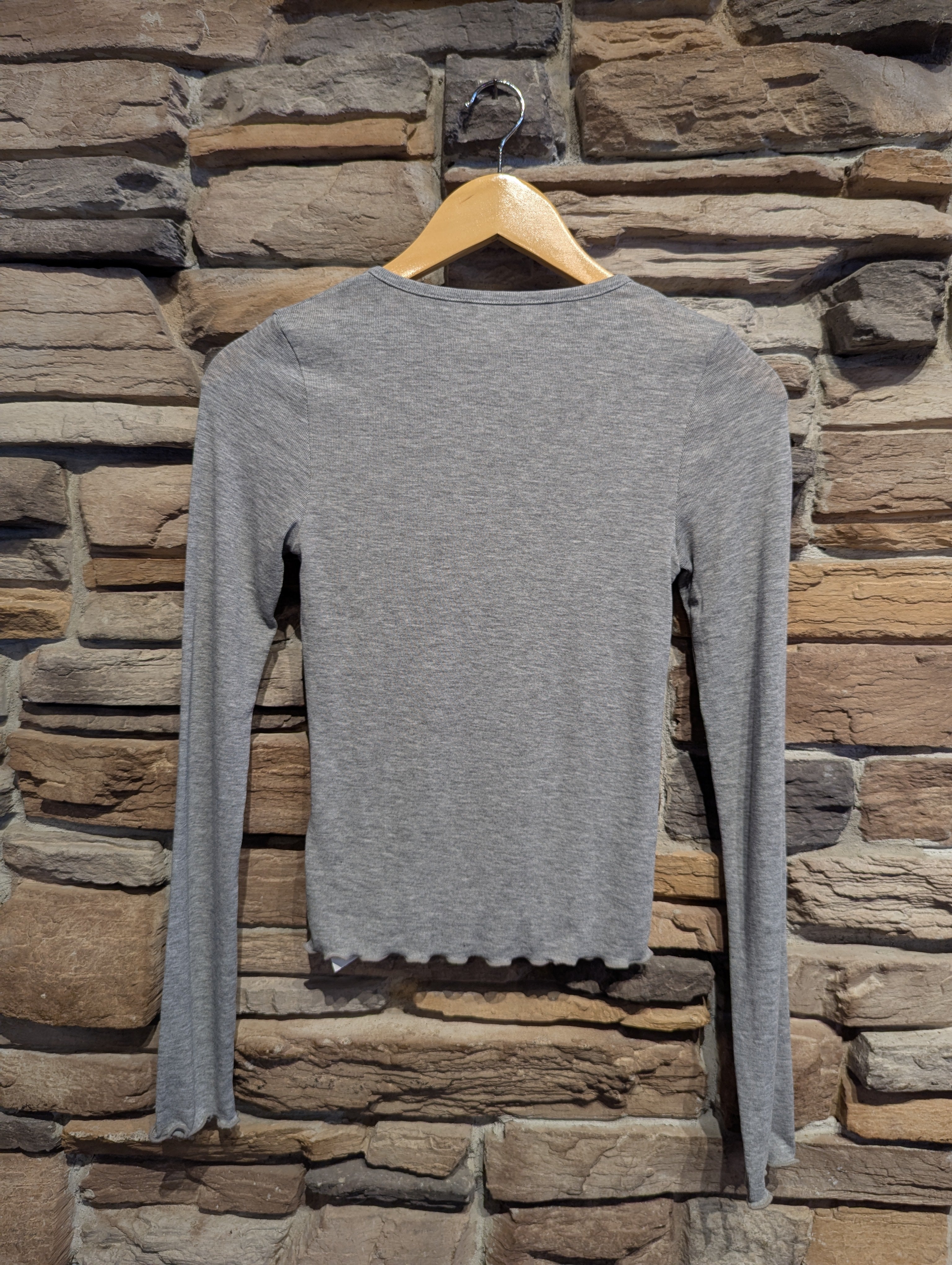 Sheer Soft Twist Lettuce Hem Top