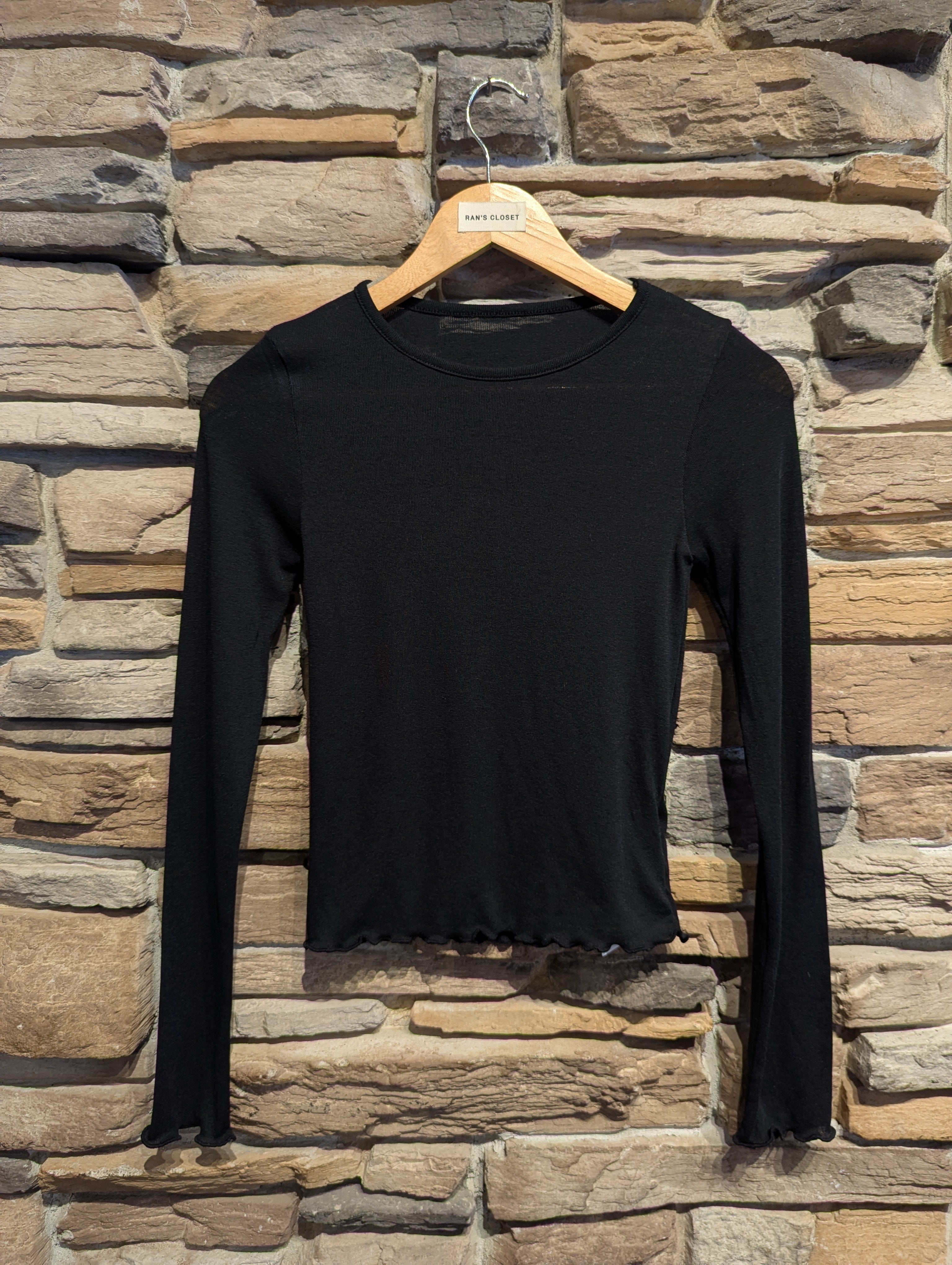 Sheer Soft Twist Lettuce Hem Top